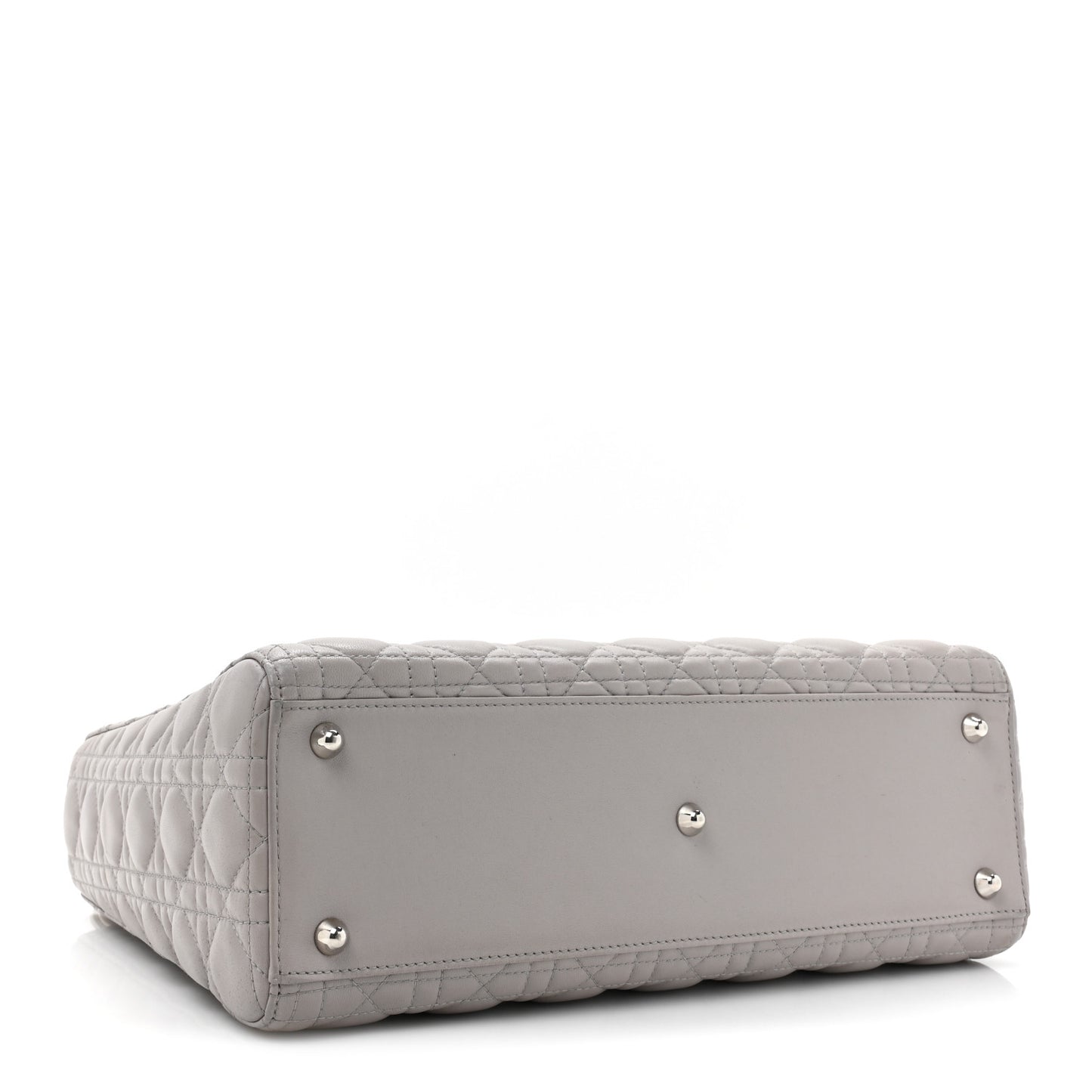 Lambskin Cannage Large Lady Dior Light Grey
