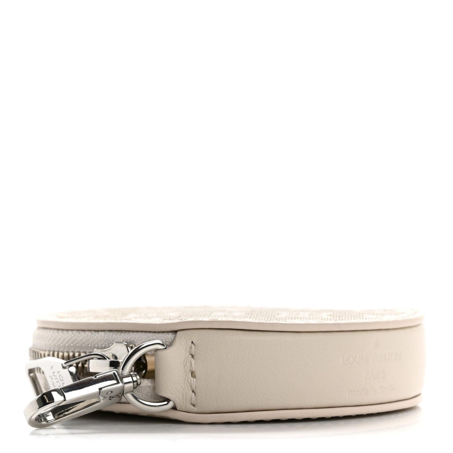 Perforated Mahina Round Coin Purse Gris