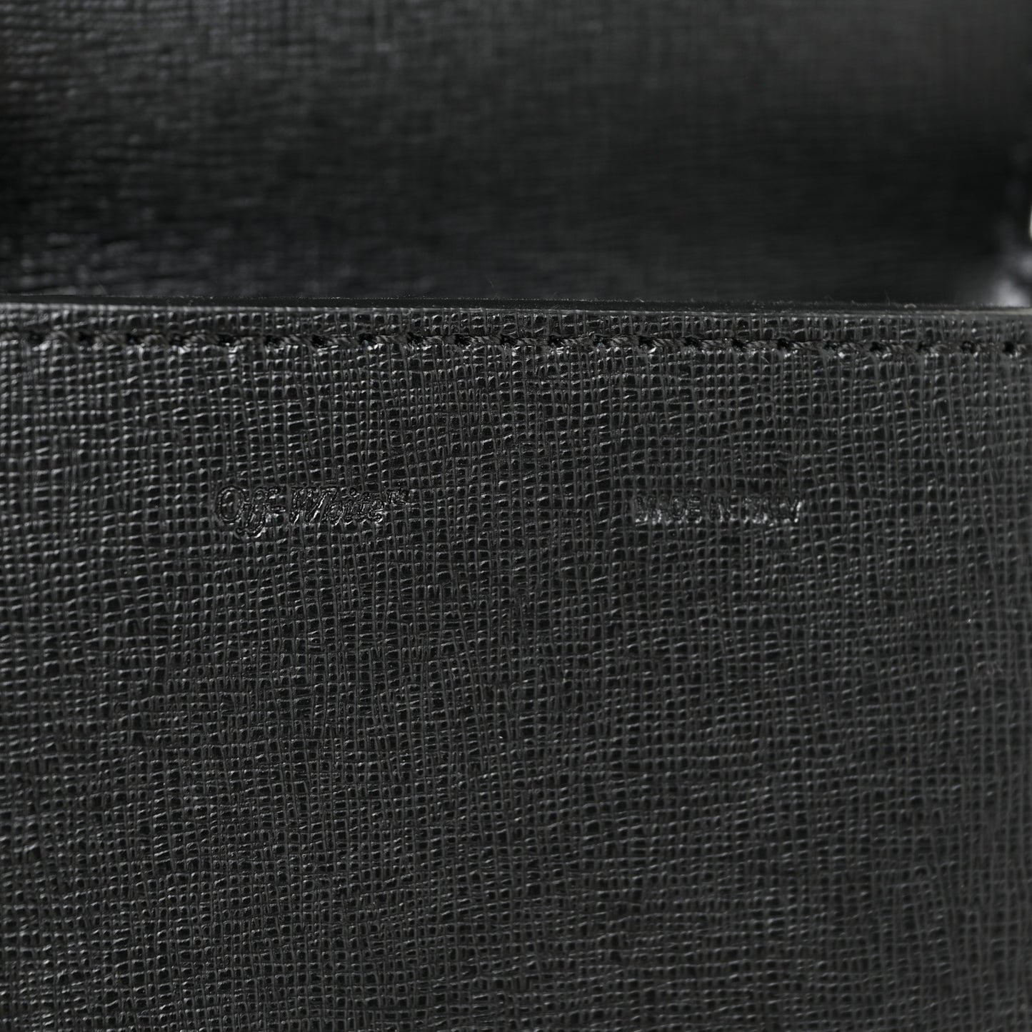 Saffiano Logo Baby Flap Bag Black White