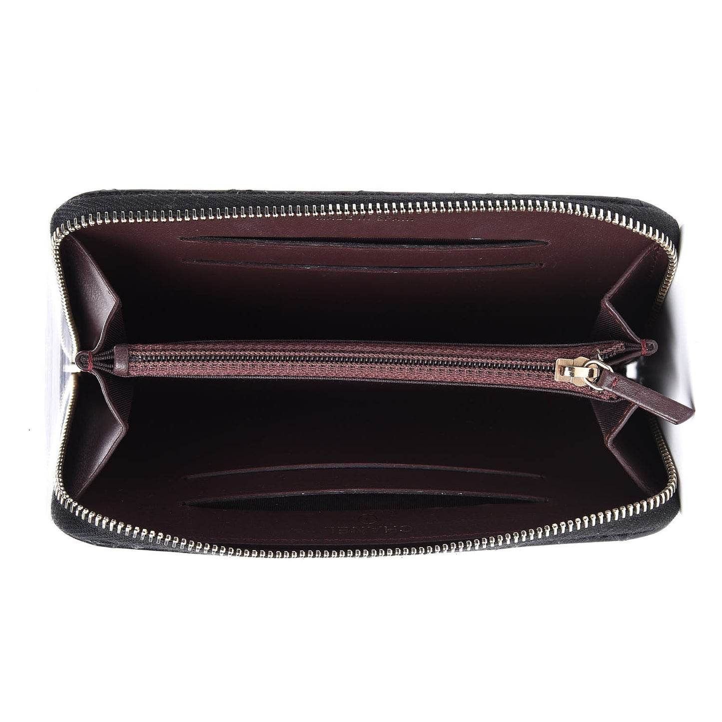 Lambskin Quilted Small Trendy CC Zip Around Wallet Black