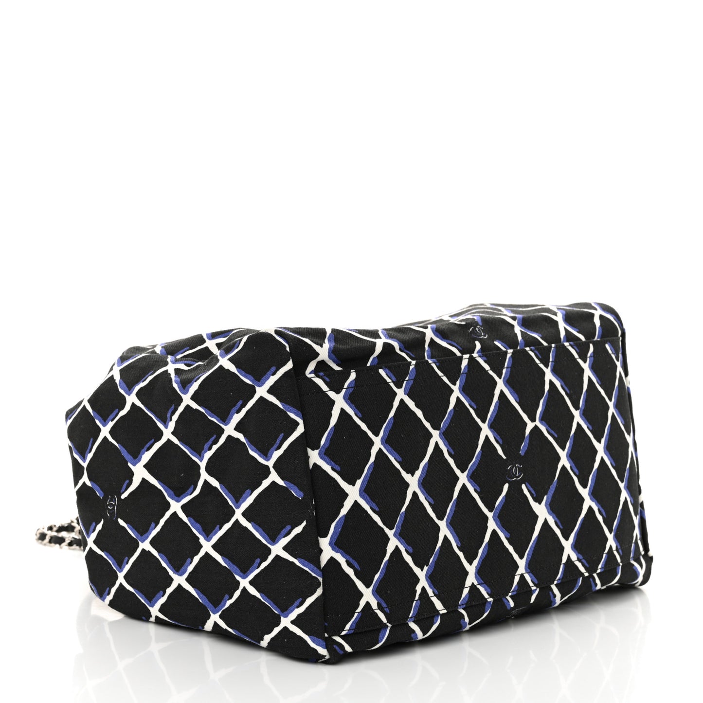 Canvas Printed Airline Drawstring Bag Black Blue