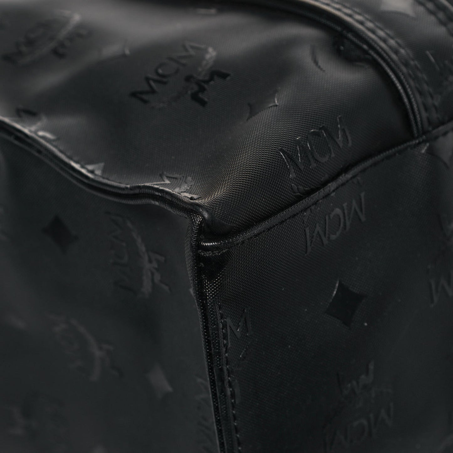 Monogram Coated Canvas Tote Bag Black