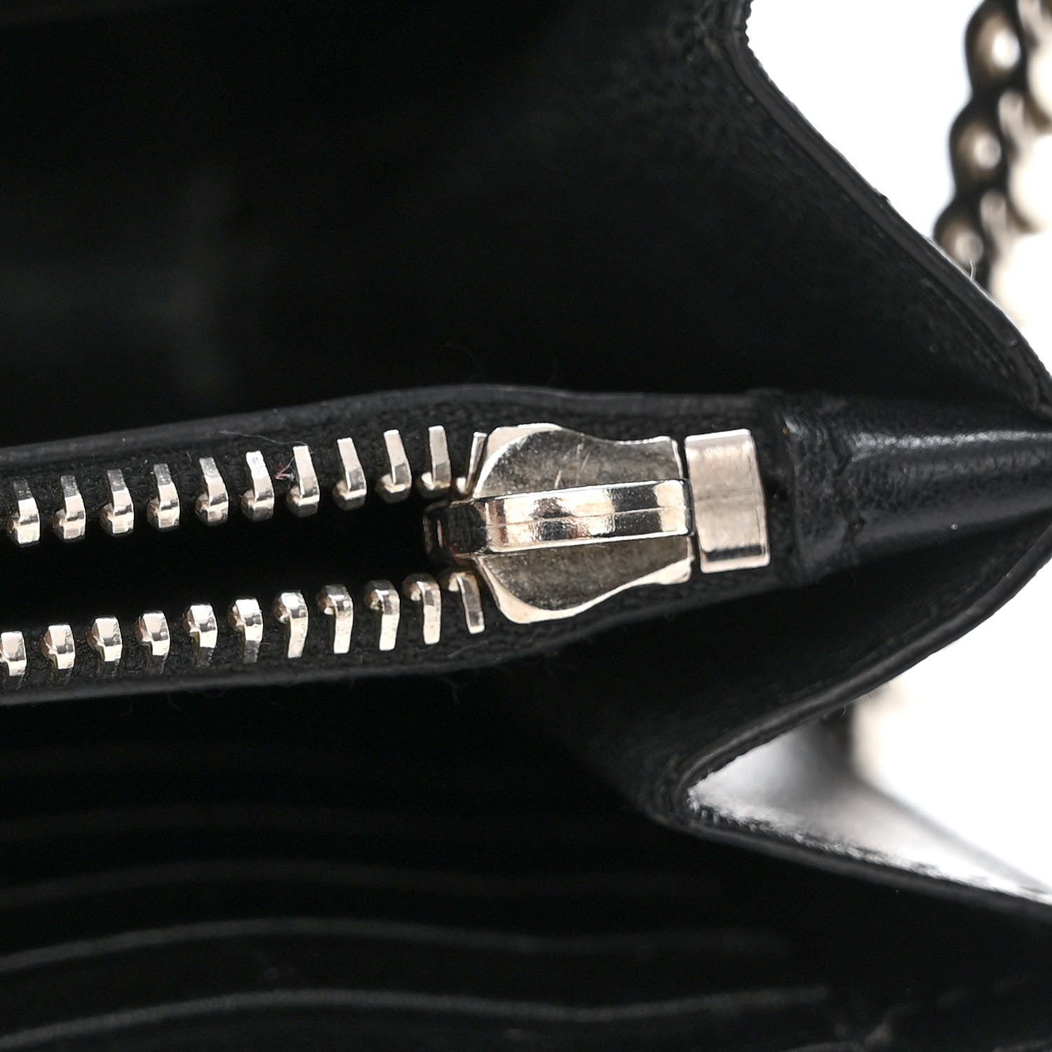 Saint Laurent Velvet Crystal Monogram Chain Wallet Black 13 of 14