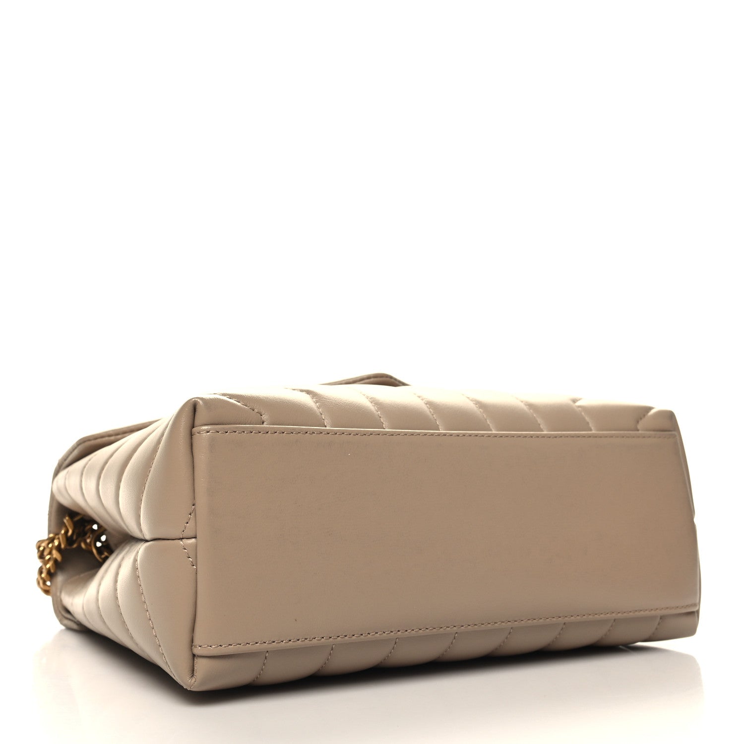 Saint Laurent Calfskin Y Quilted Monogram Small Loulou Chain Satchel Dark Beige 4 of 11