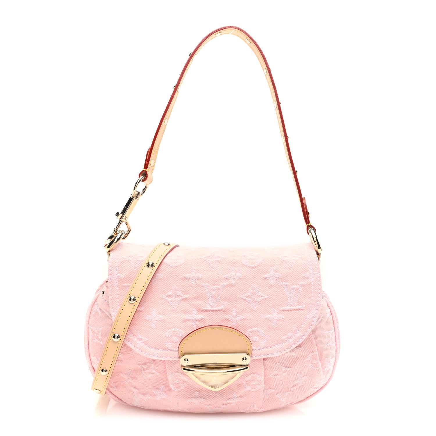 shoulder bag lv pink denim bag