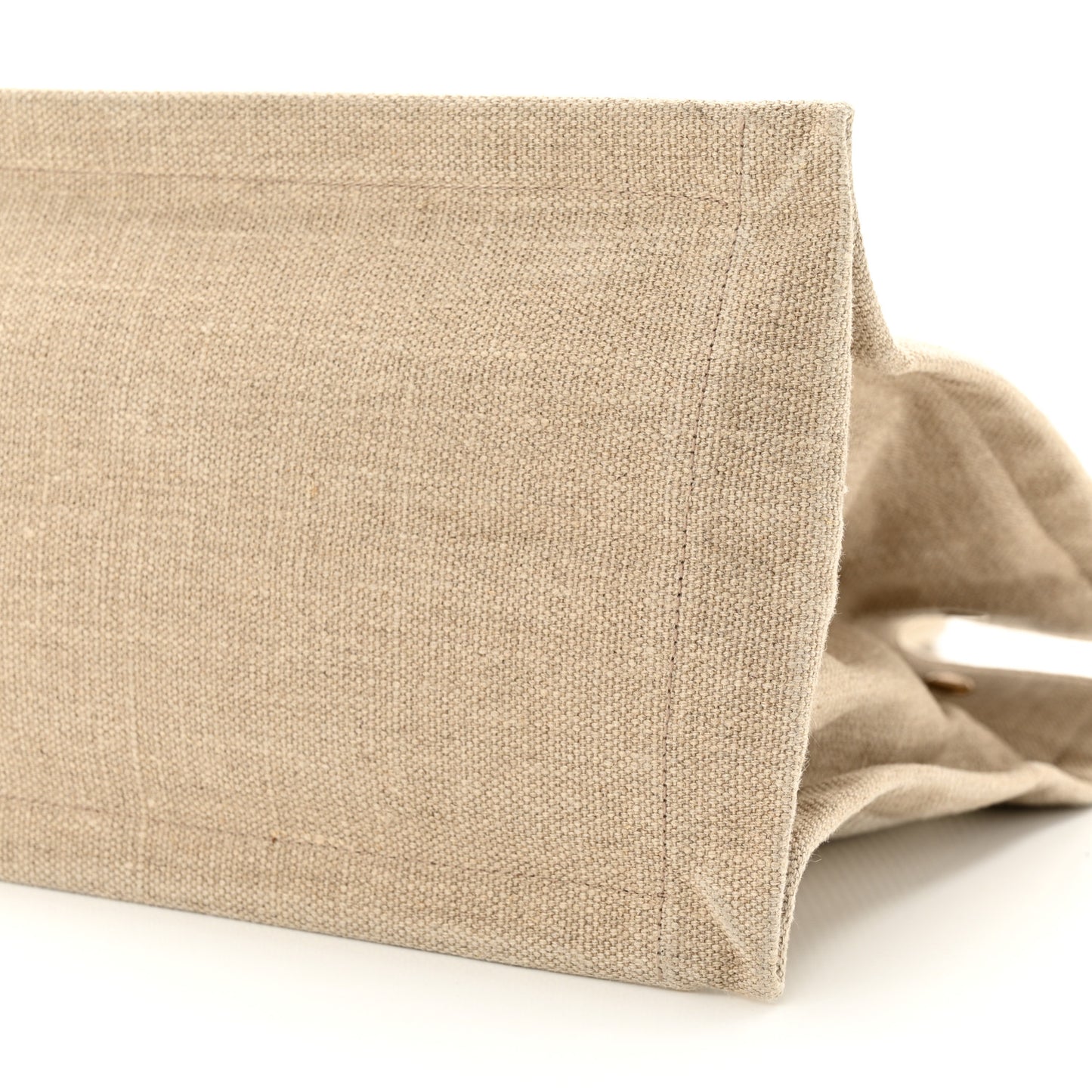 Linen Calfskin Small Rive Gauche Tote Beige Sea Salt