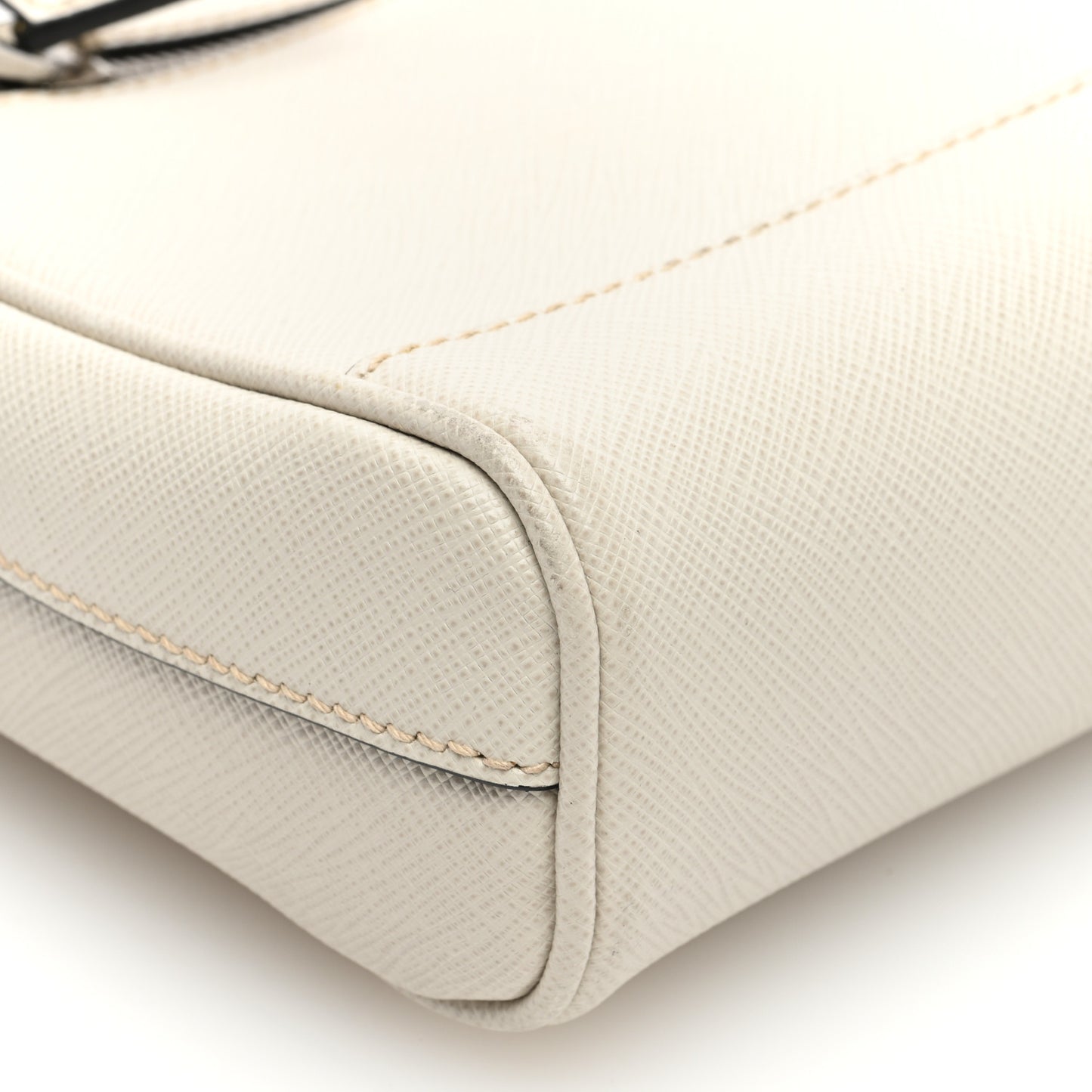 Saffiano Travel Triangle Wristlet Crossbody Bag White
