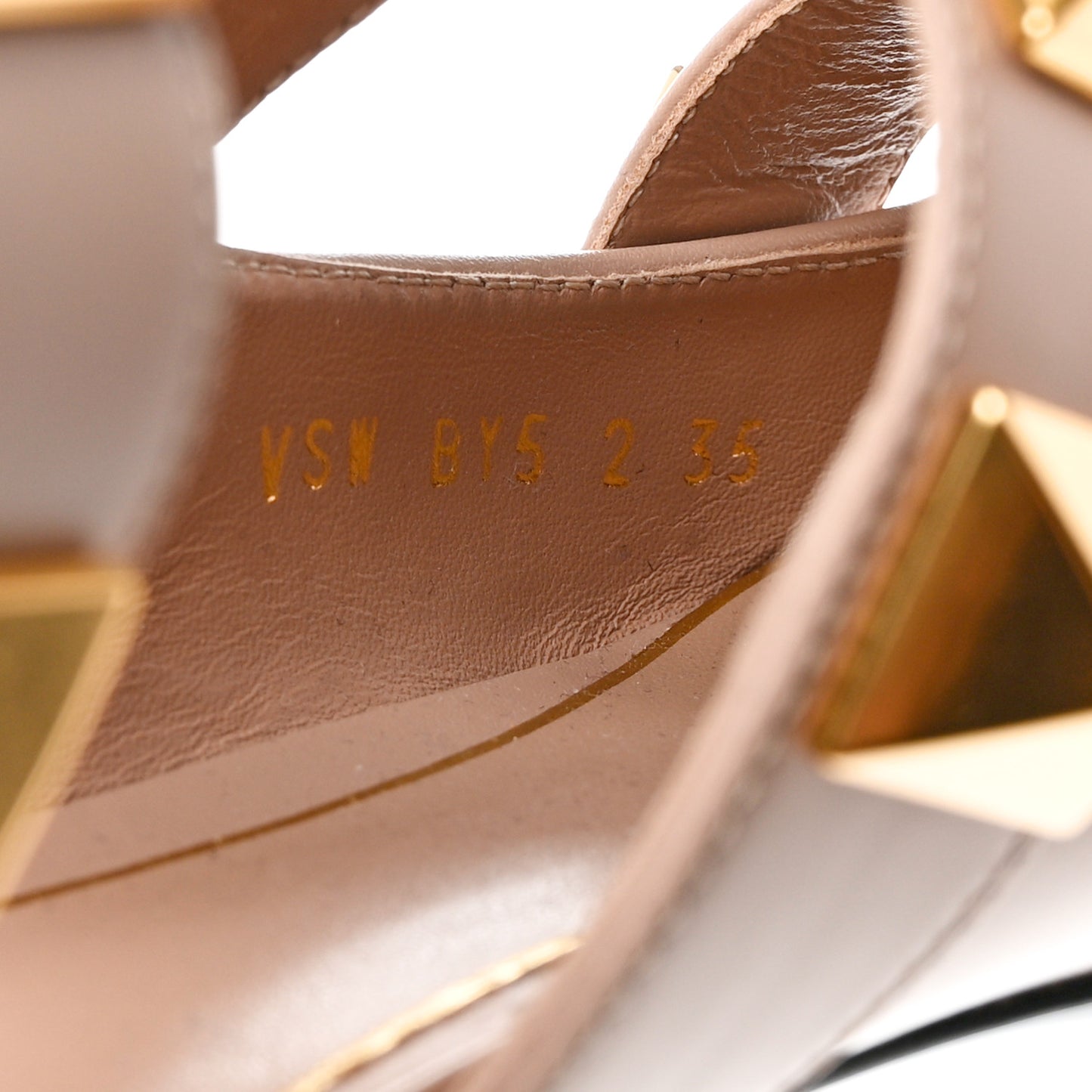 Calfskin Roman Stud Ankle Strap Flat Mules 35 Rose Cannelle