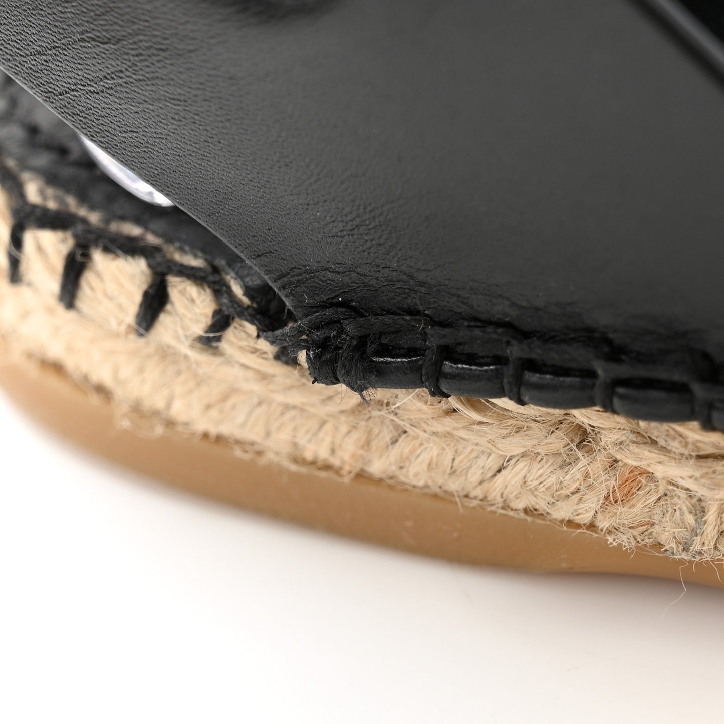Calfskin Nicely-D Ankle Tie Espadrilles Flats 36 Black