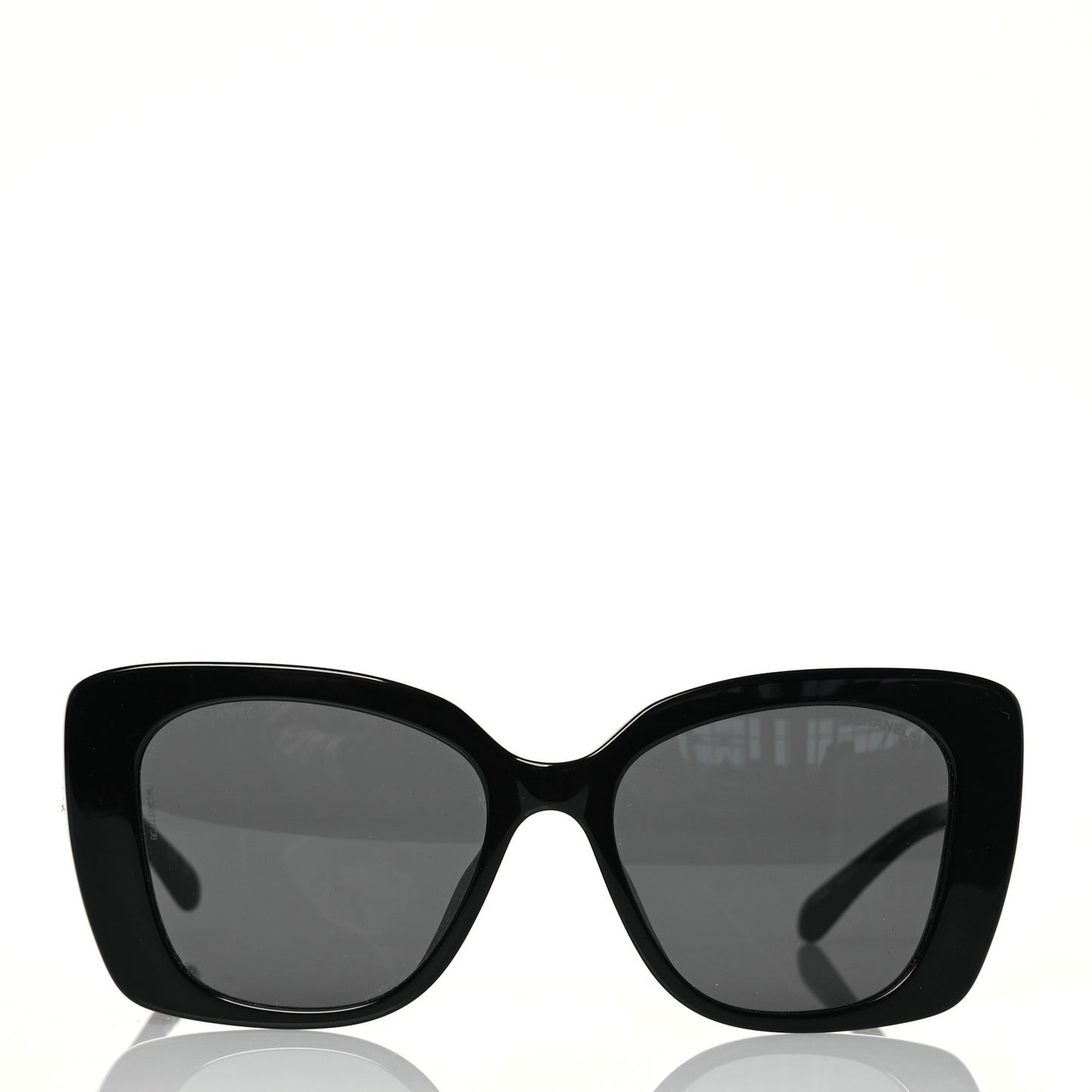 Acetate Strass Square Sunglasses 5422-B-A Black White