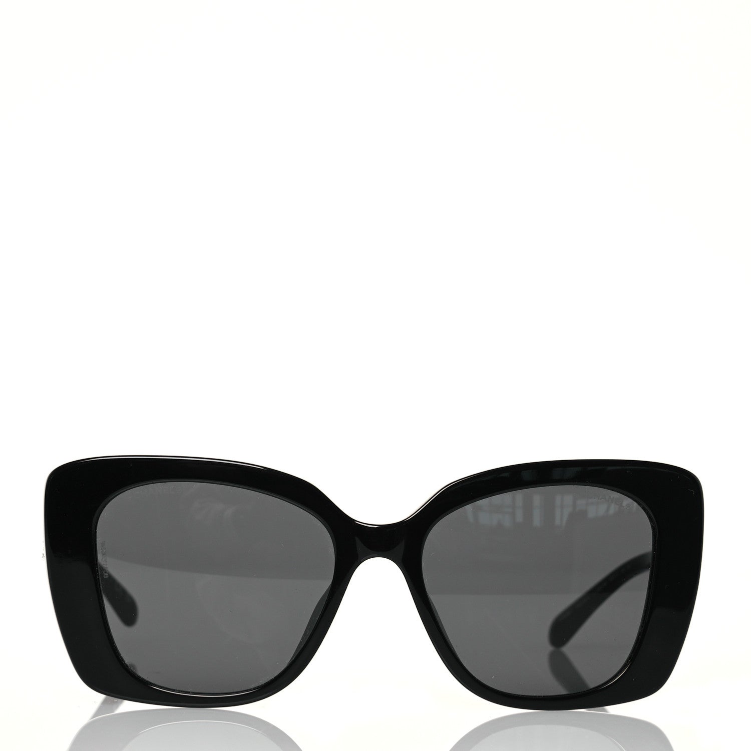 Chanel Acetate Strass Square Sunglasses 5422-B-A Black White 2 of 9