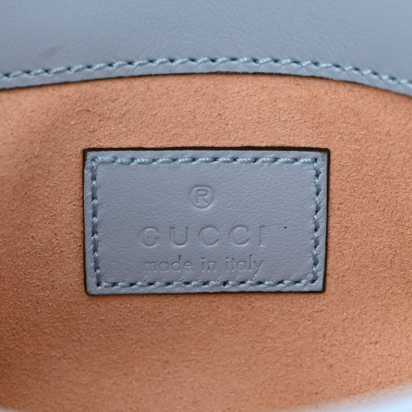 Calfskin Matelasse Monochrome GG Marmont Chain Belt Bag Porcelain Light Blue