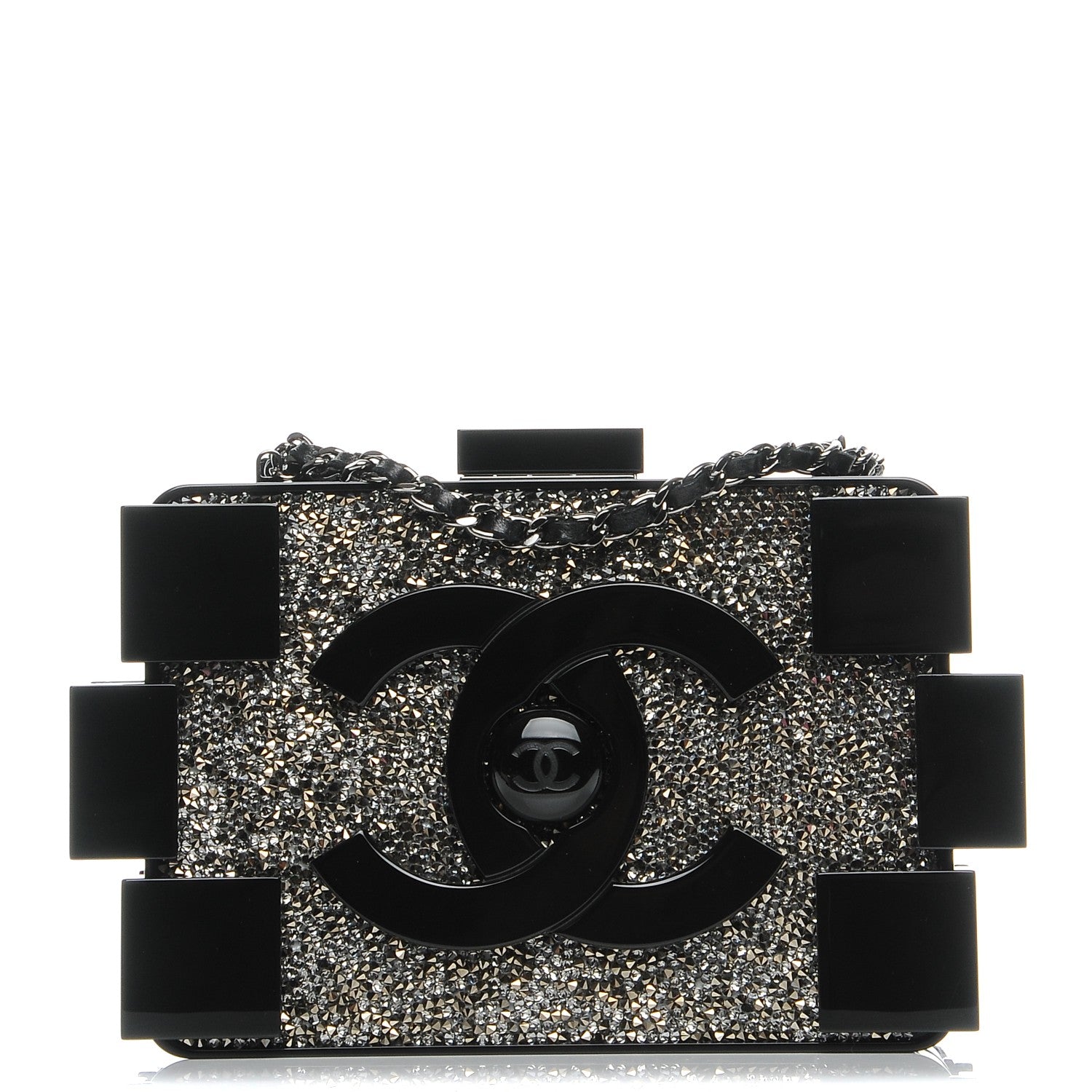 Chanel Plexiglass Crystal Lego Clutch Black 215182 – FASHIONPHILE
