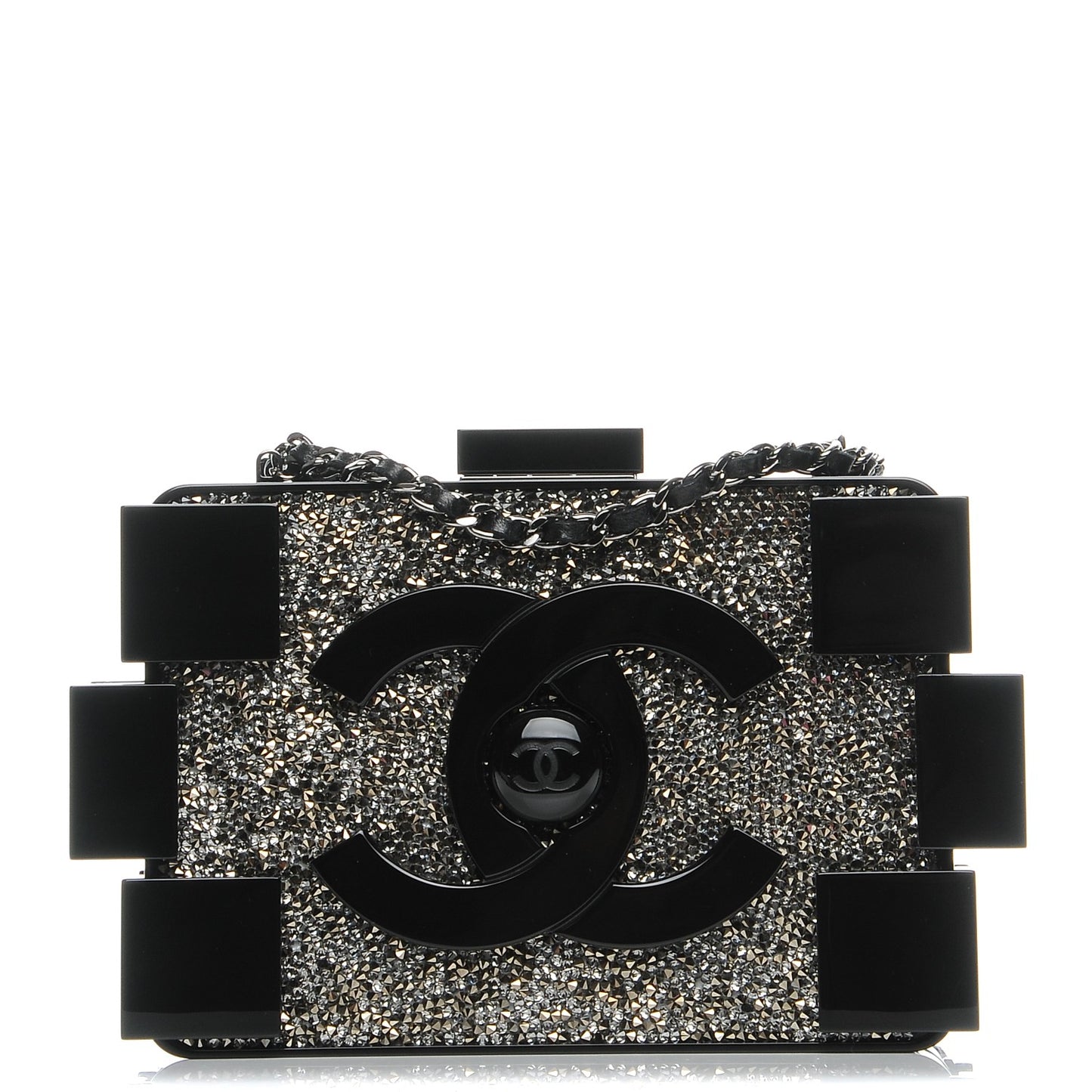 Plexiglass Crystal Lego Clutch Black