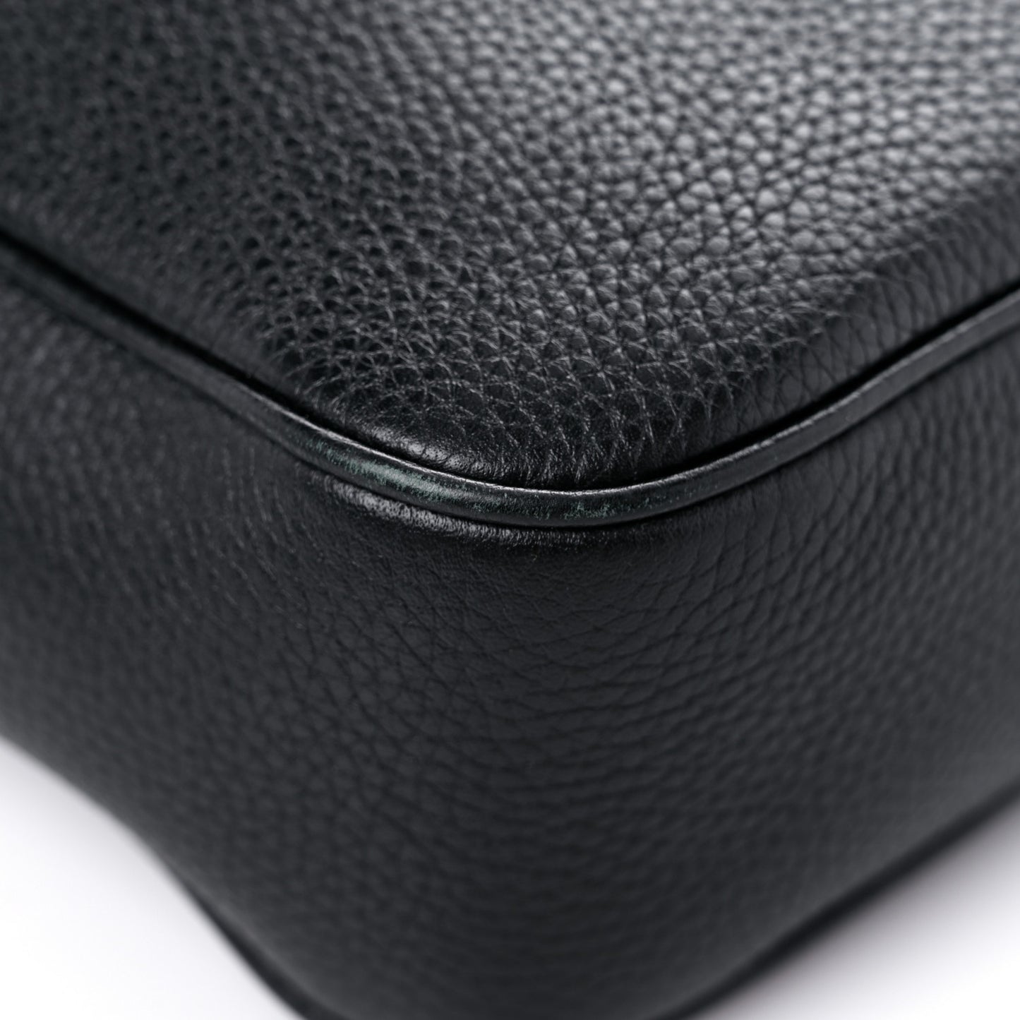Pebbled Calfskin Small Soho Disco Bag Black
