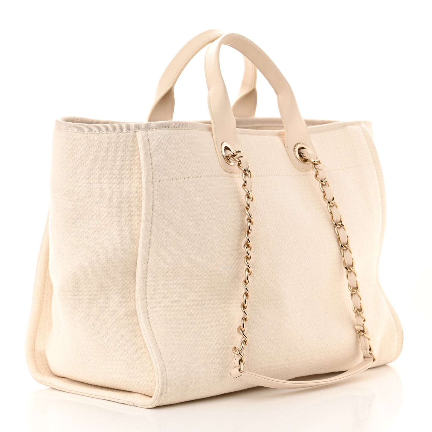 Mixed Fibers Medium Deauville Tote White