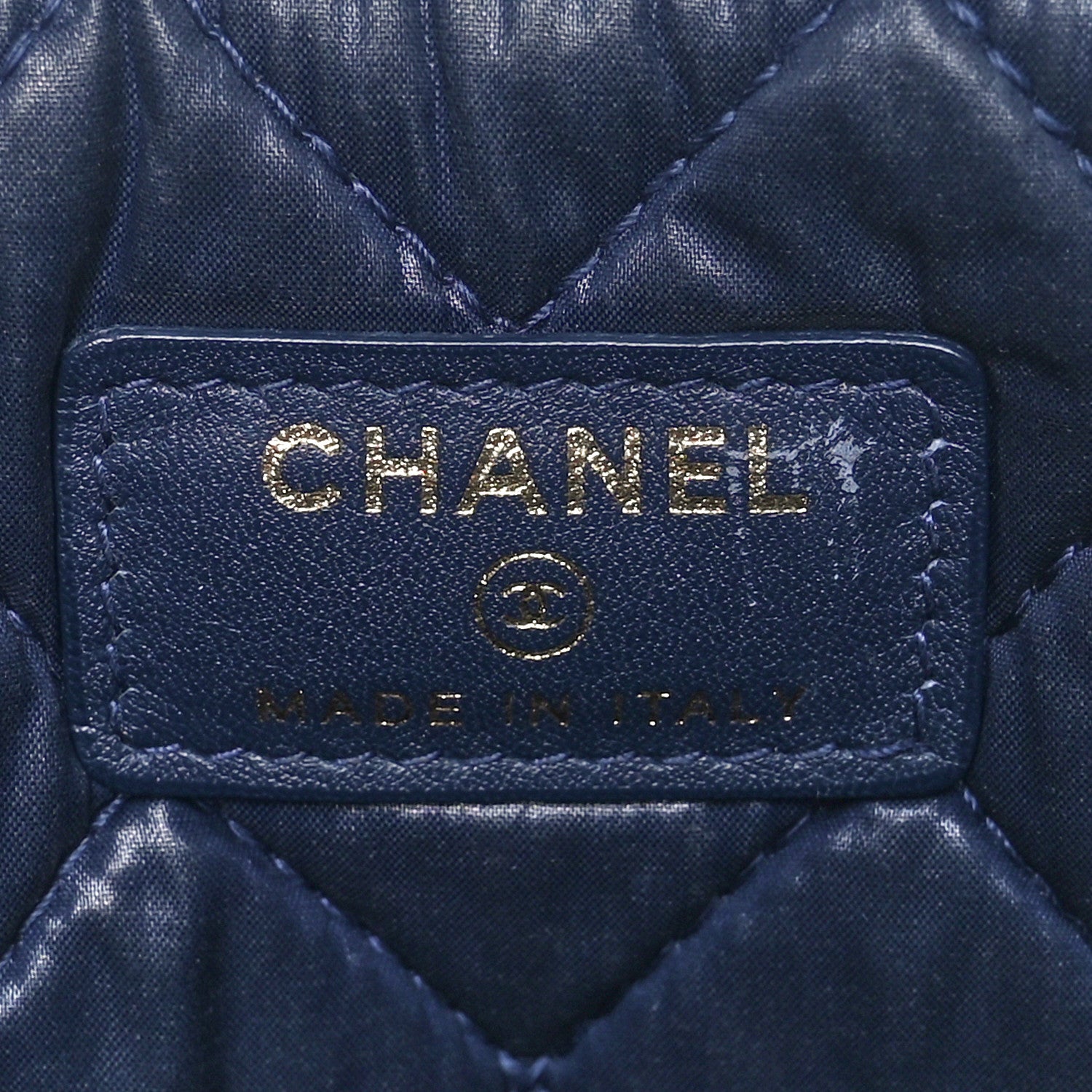 Chanel Lambskin Quilted Medium Boy Cosmetic Case Navy 7 of 10