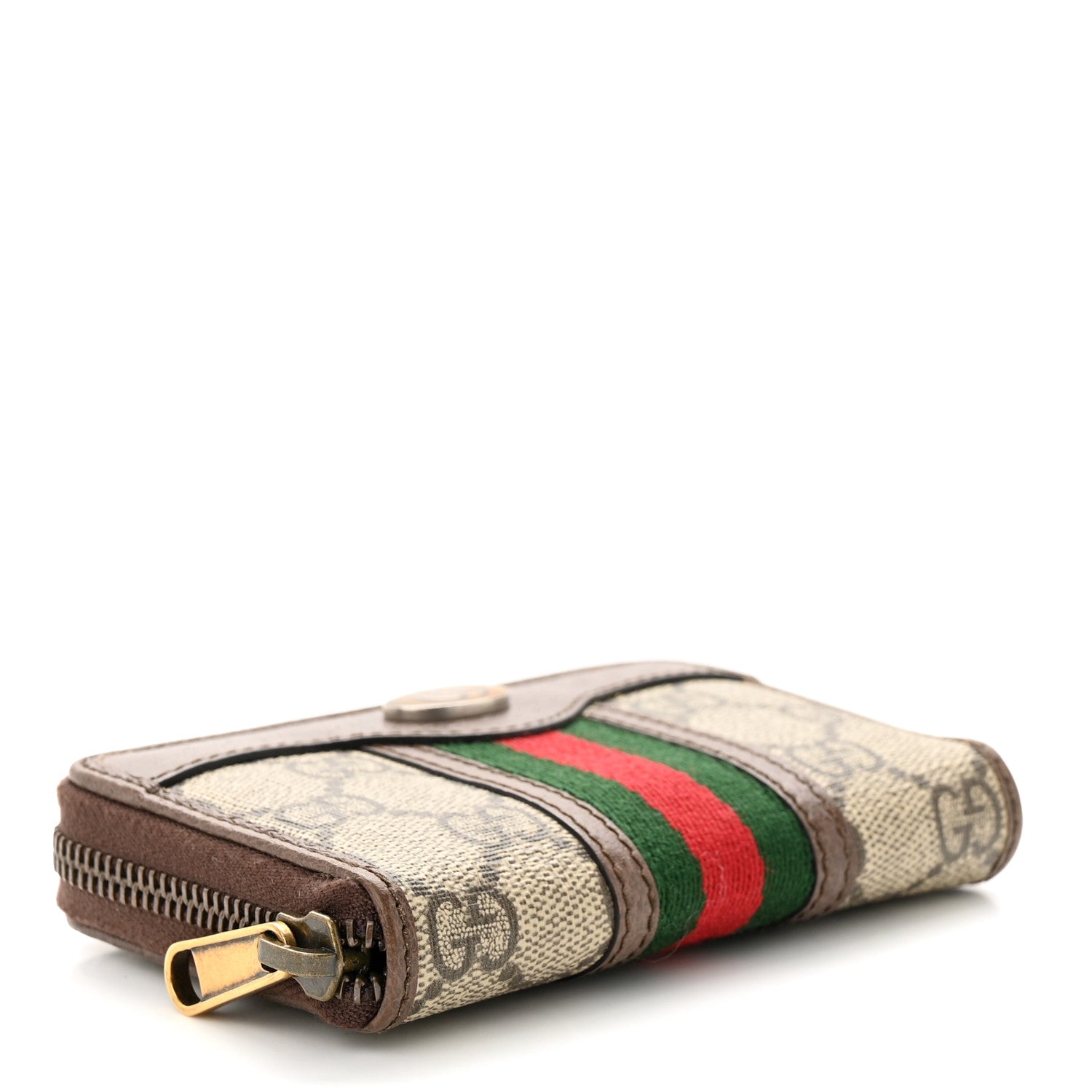 Gucci GG Supreme Web Ophidia Zip Around Card Case Brown 4 of 6