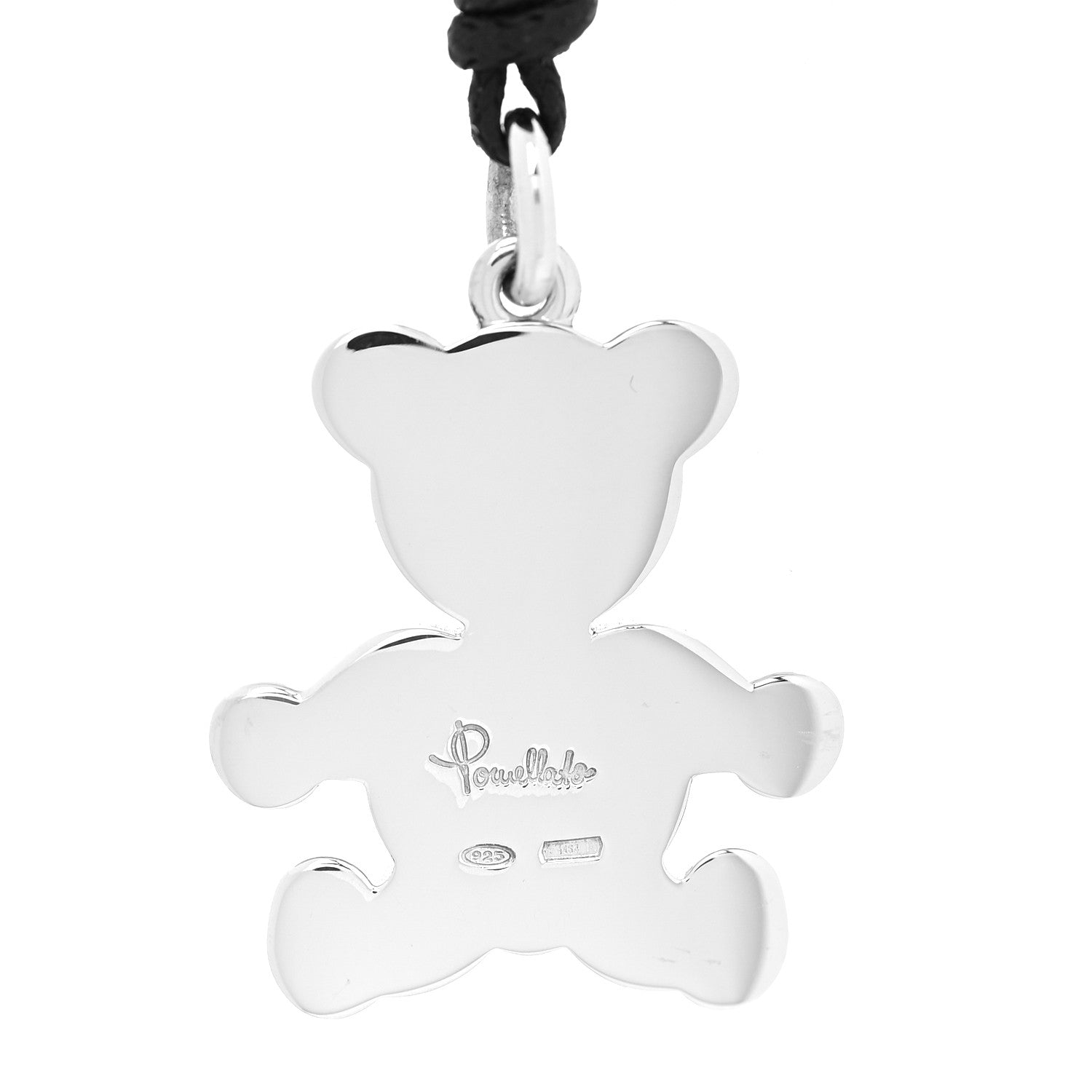 Pomellato Sterling Silver Orsetto Bear Hug Pendant Cord Necklace 3 of 4