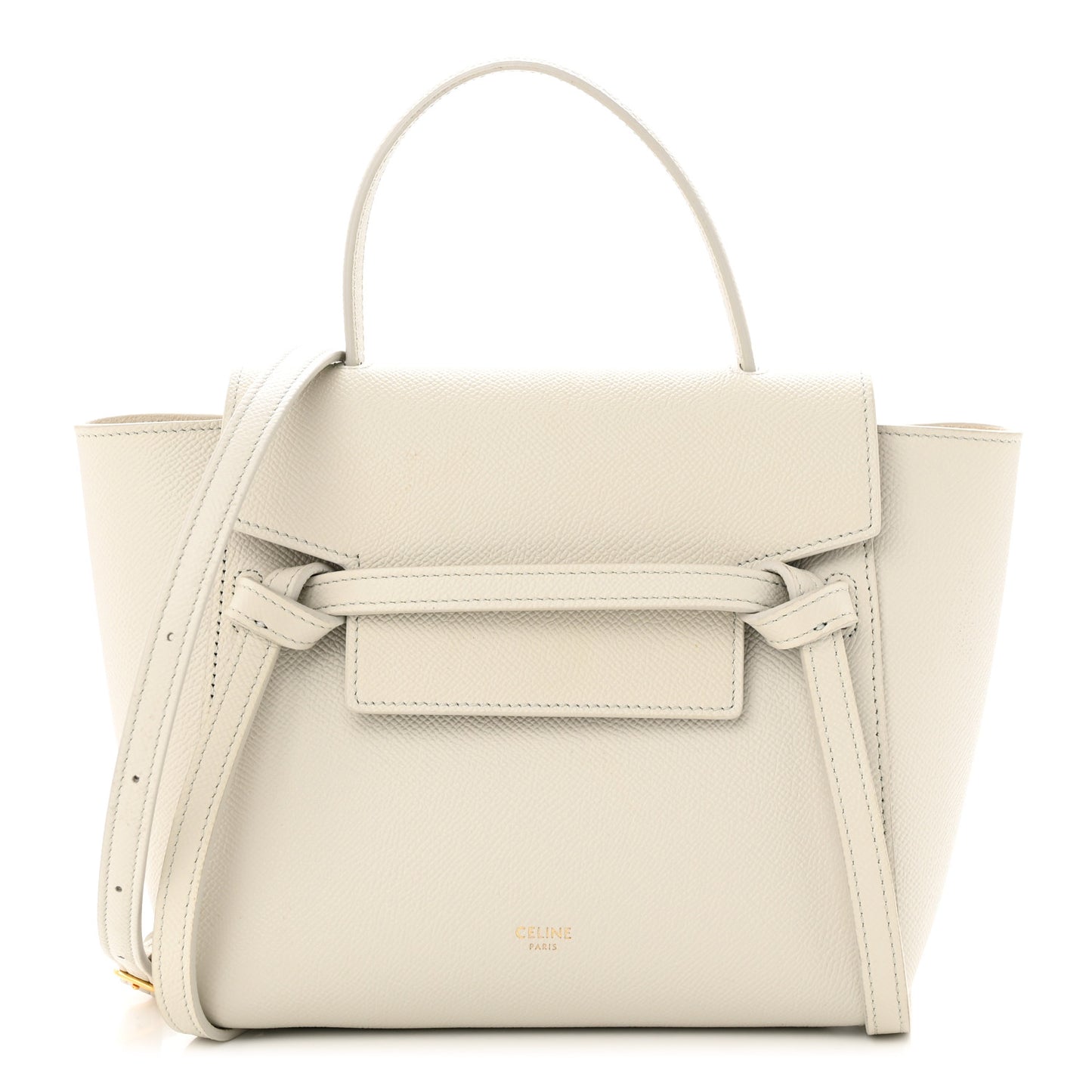 Grained Calfskin Nano Belt Bag Chalk