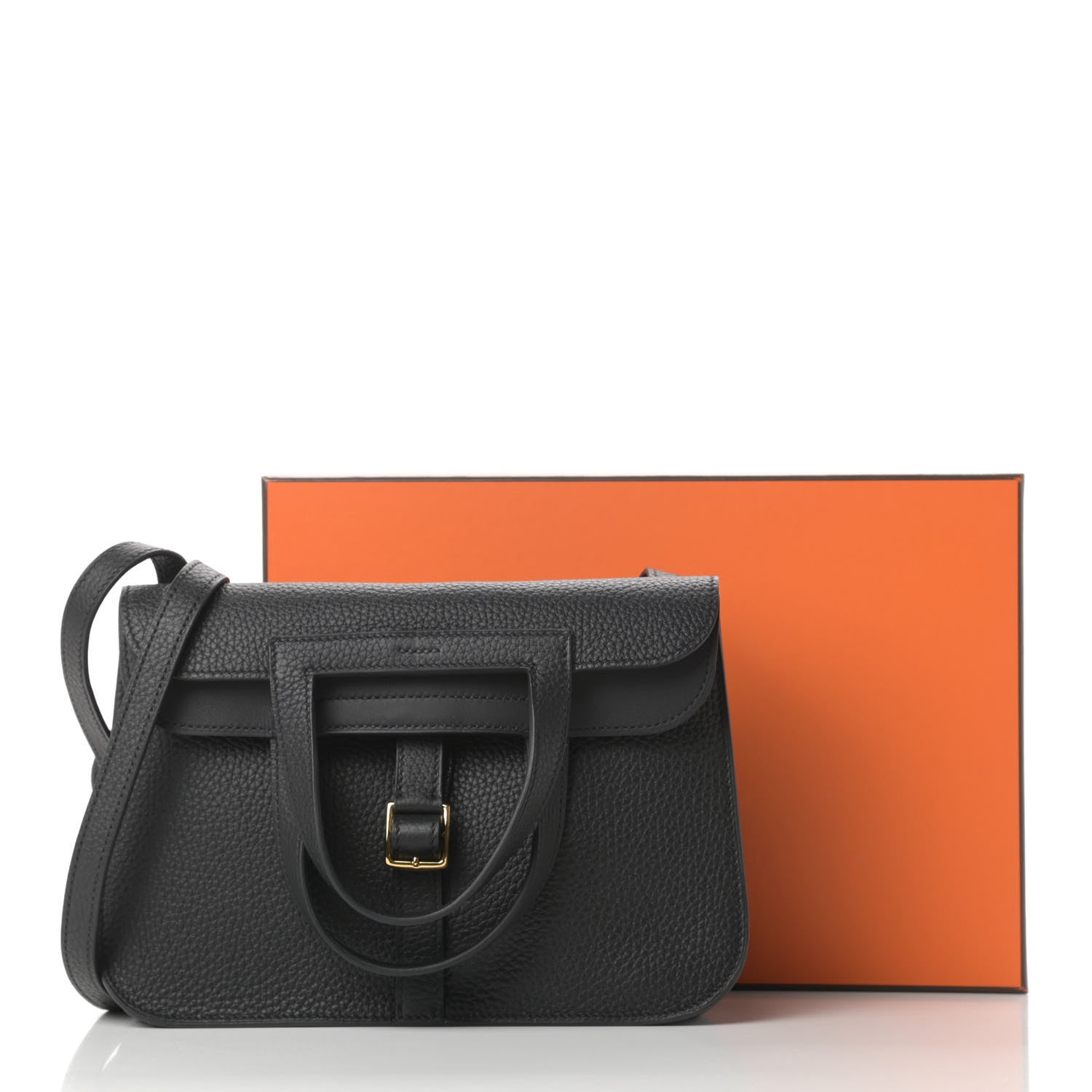 Hermes Taurillon Clemence Halzan 25 Black 13 of 13