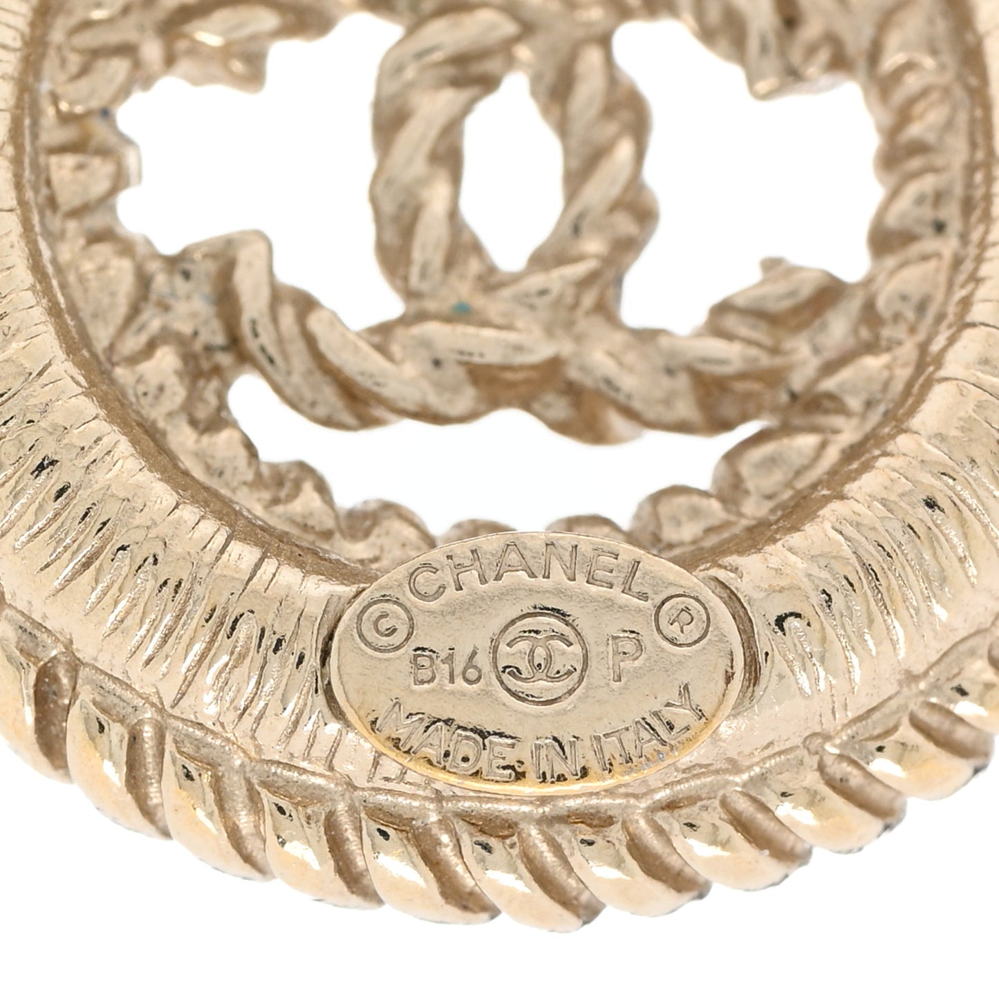 Twisted CC Earrings Light Gold