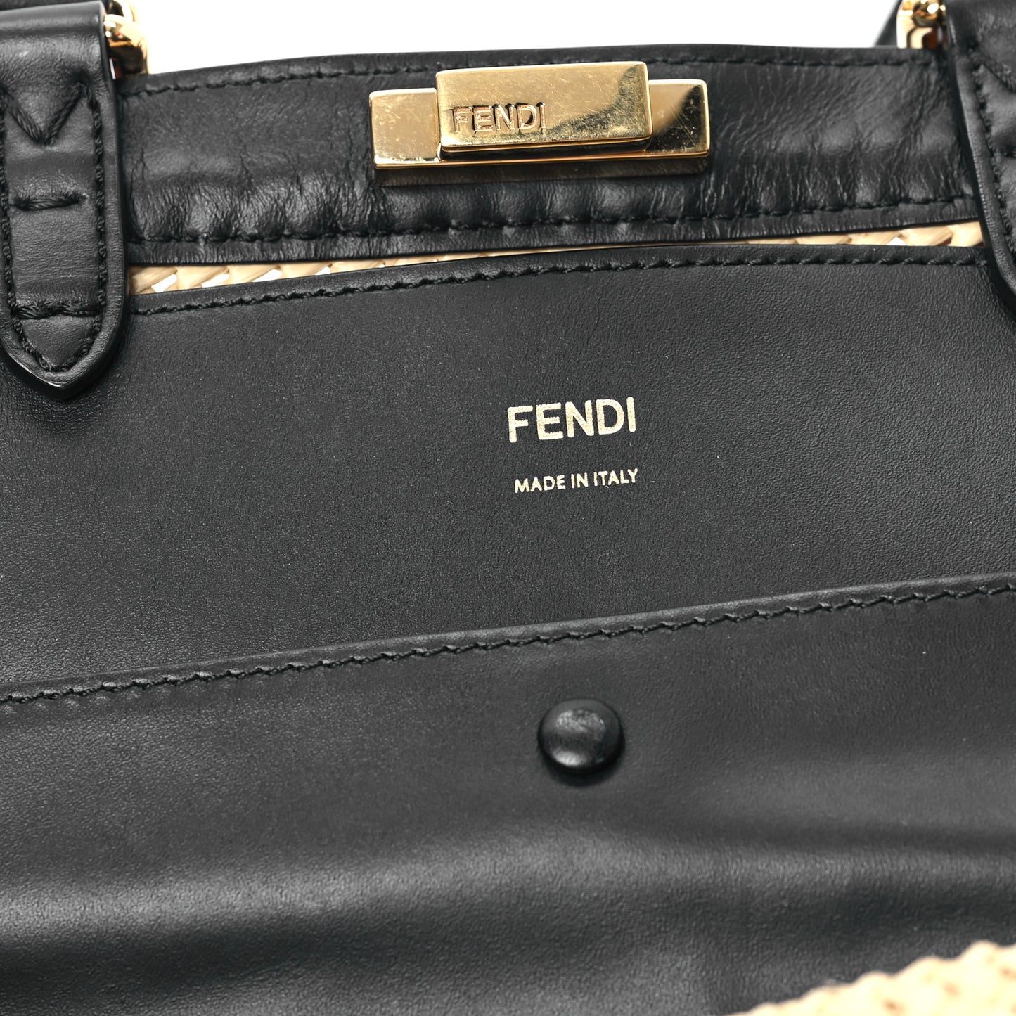 Raffia Vitello King Macrame Mesh Medium Peekaboo X-Tote Natural Black Cuoio