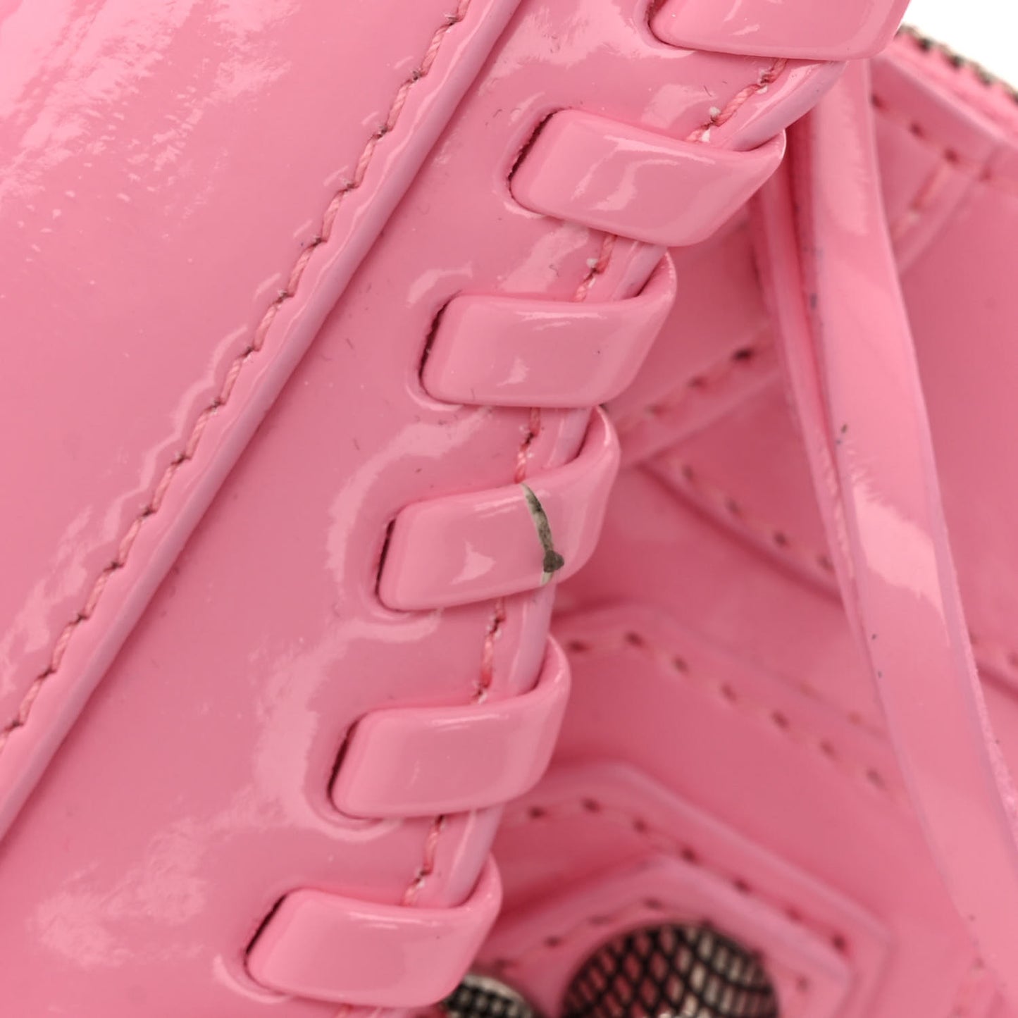 Patent Faux Leather Le Cagole Shoulder Bag XS Sweet Pink