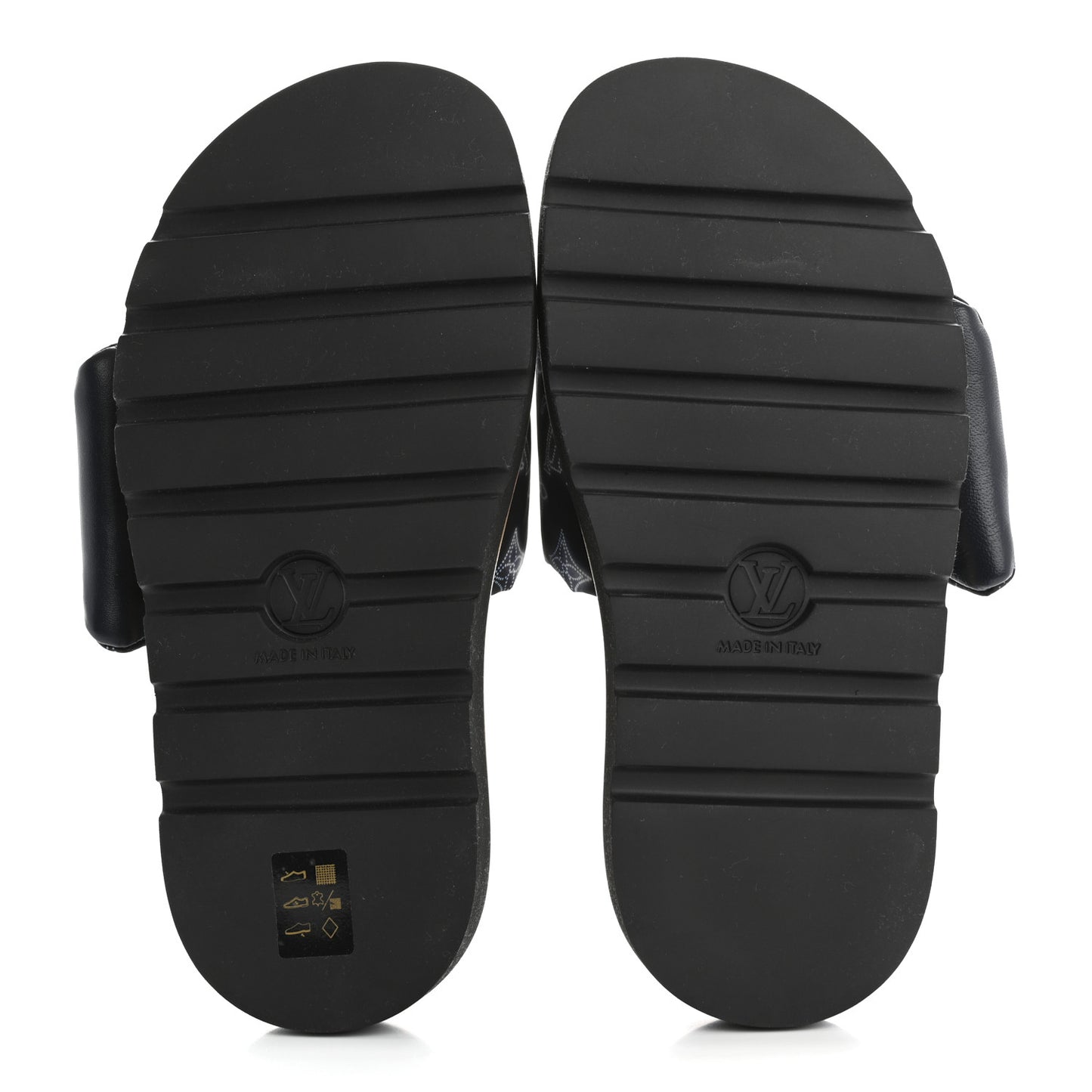 Nylon Monogram Womens Pool Pillow Comfort Mules 38 Navy Blue