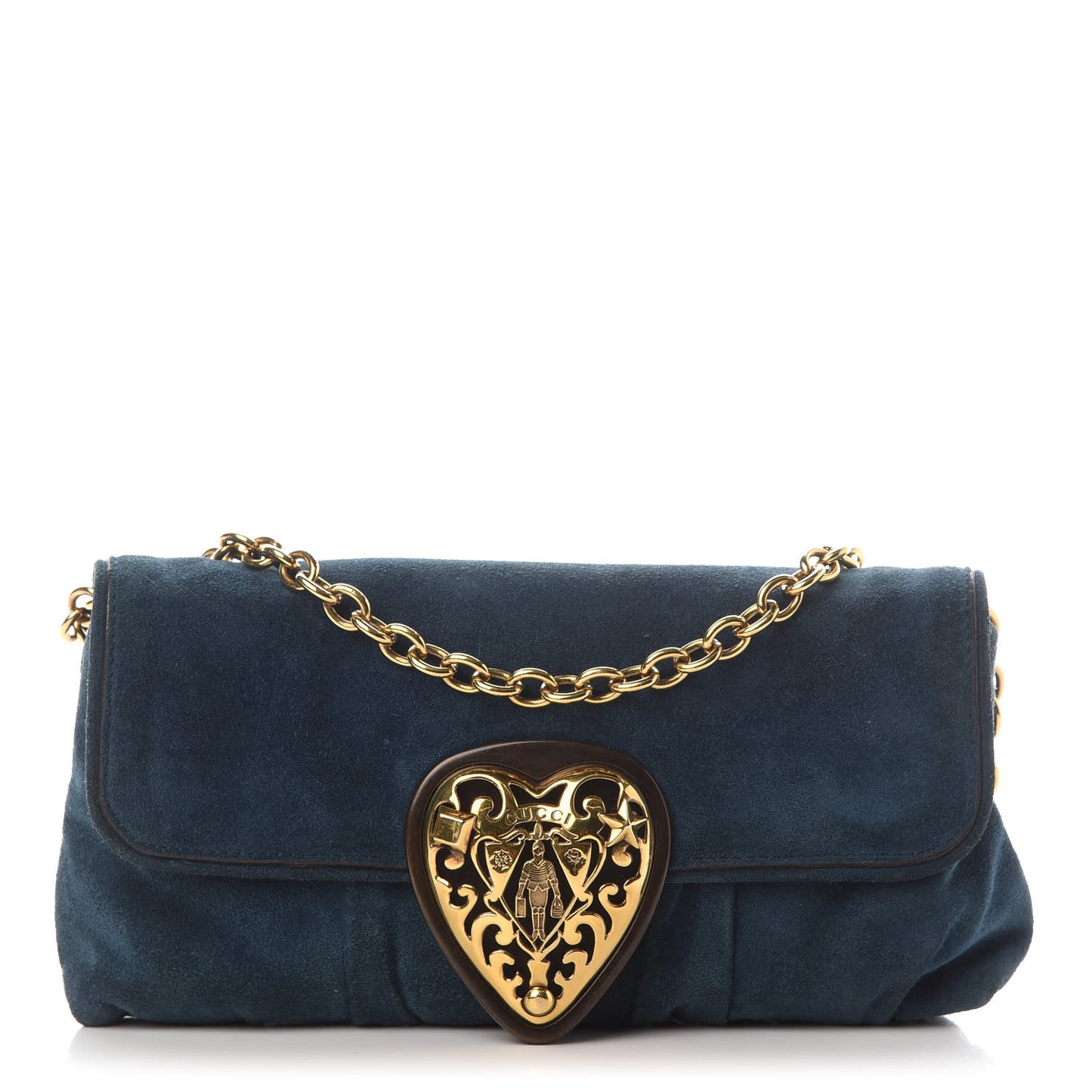 Suede Babouska Clutch Blue