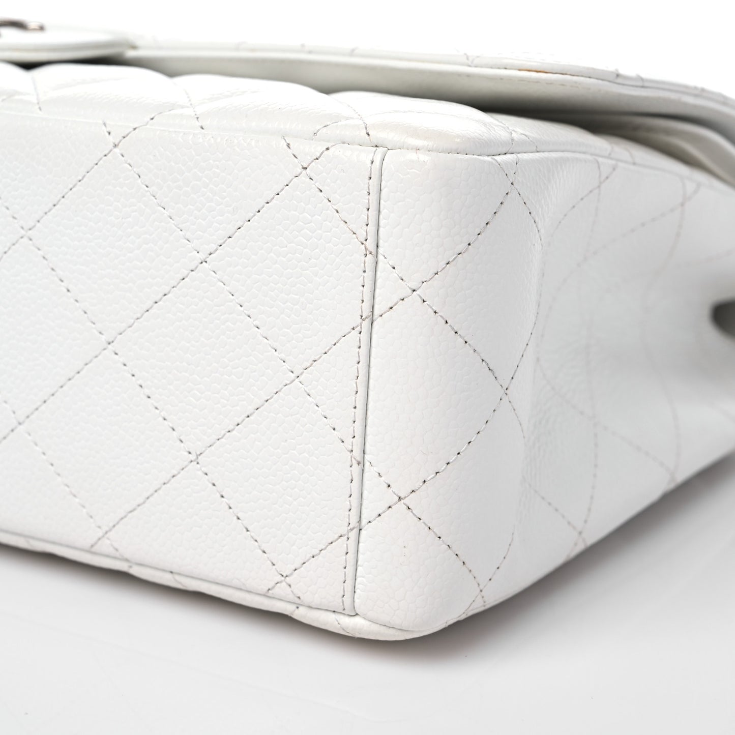 Caviar Quilted Maxi Double Flap White