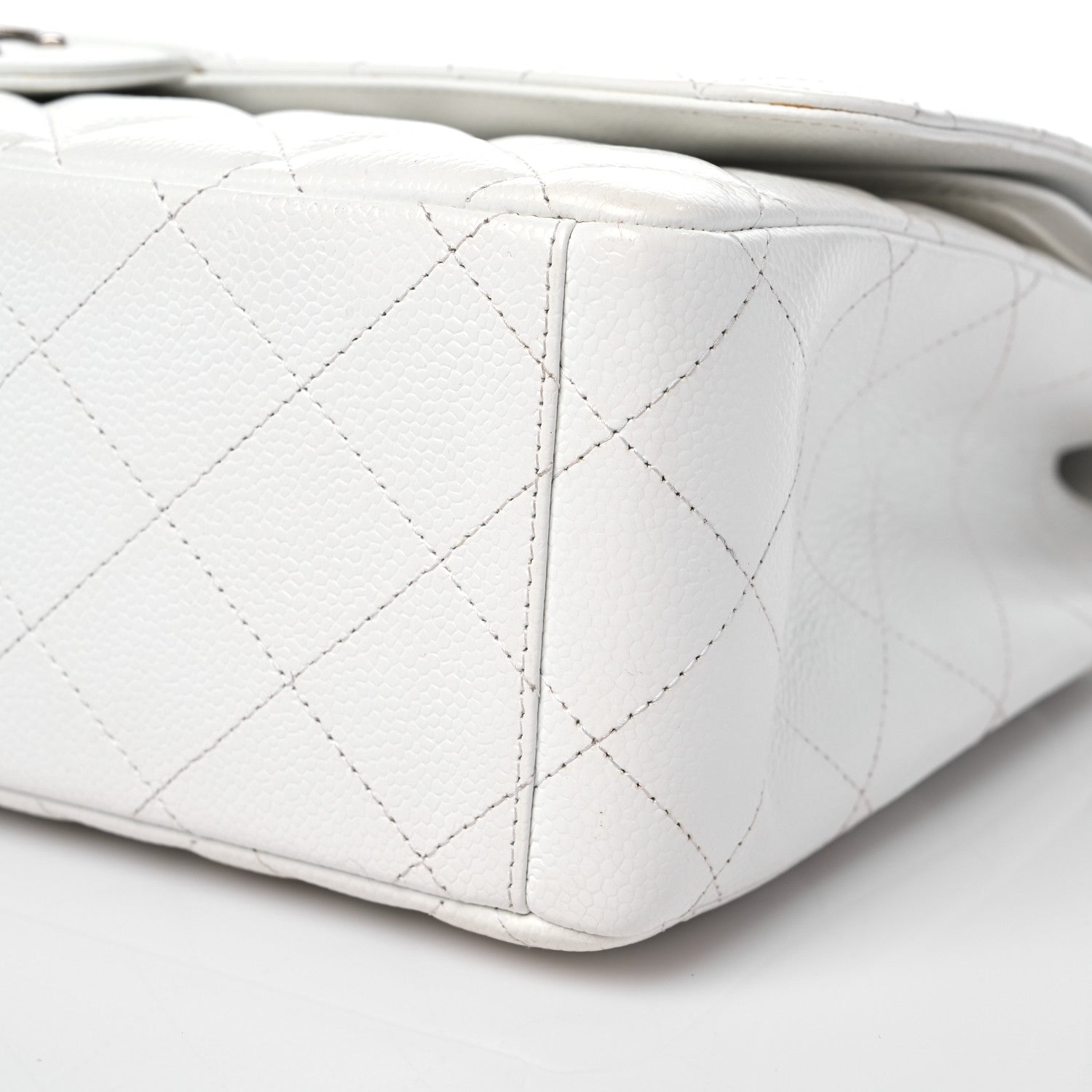 Chanel Caviar Quilted Maxi Double Flap White 9 of 15