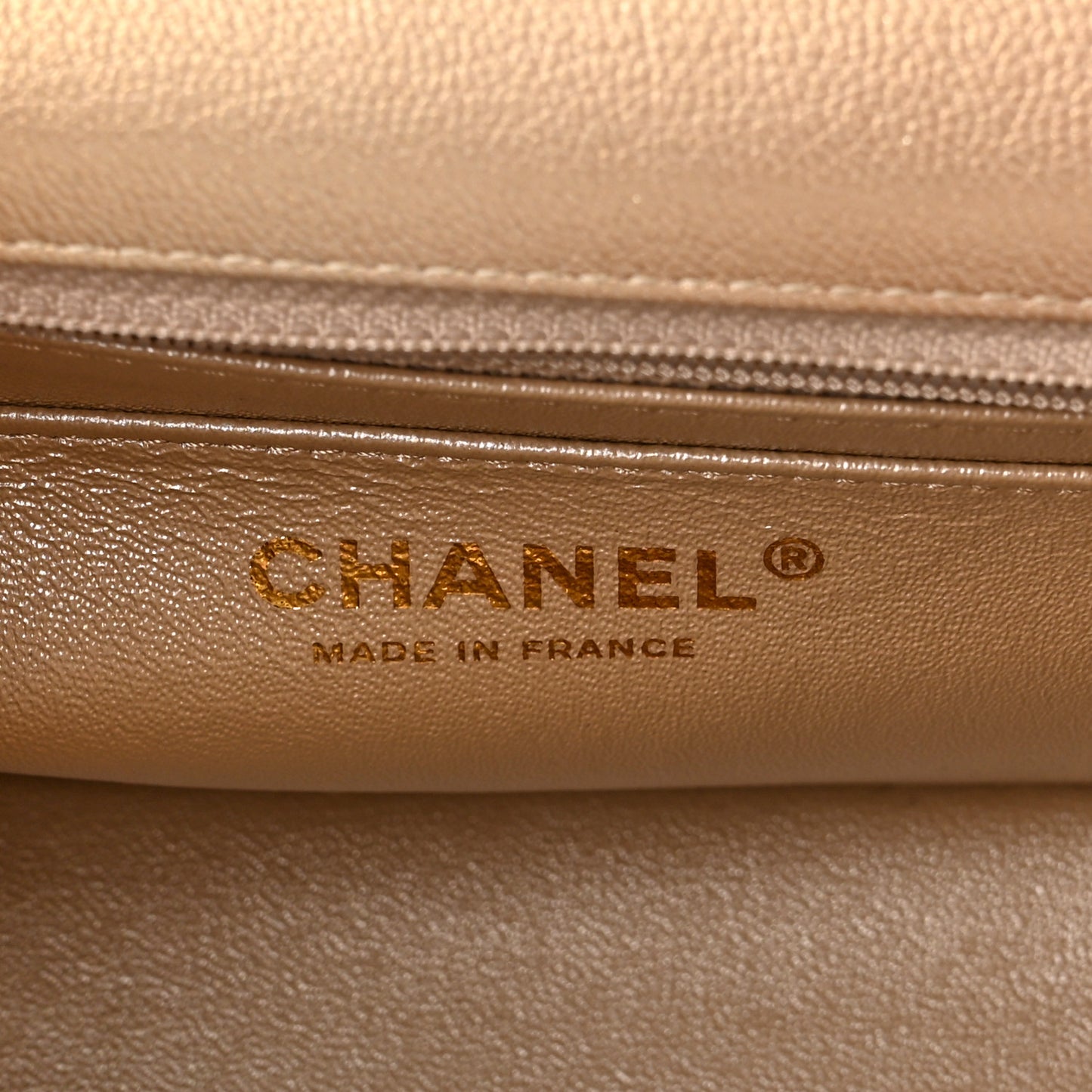Metallic Goatskin Quilted Mini Rectangular Flap Gold