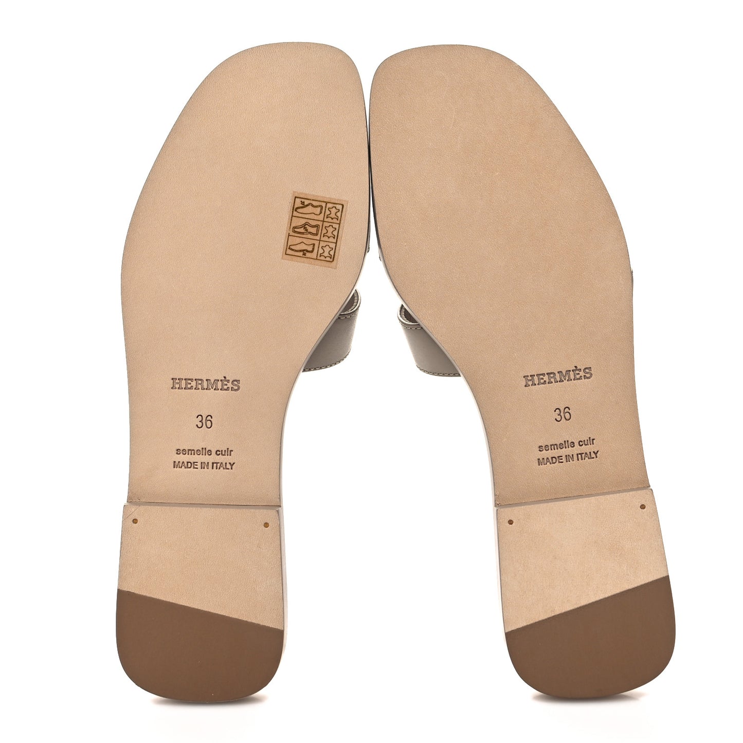 Box Calfskin Oran Sandals 36 Beige Mastic
