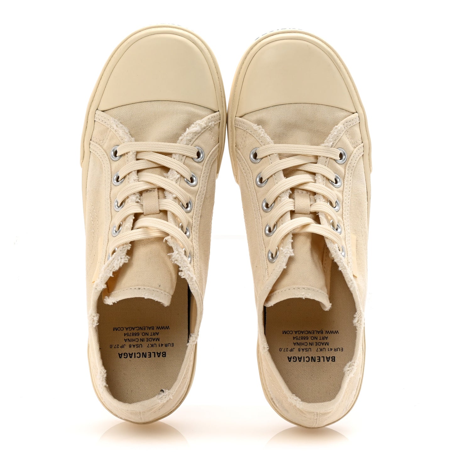 Canvas Distressed Womens Paris Low Top Sneakers 41 White