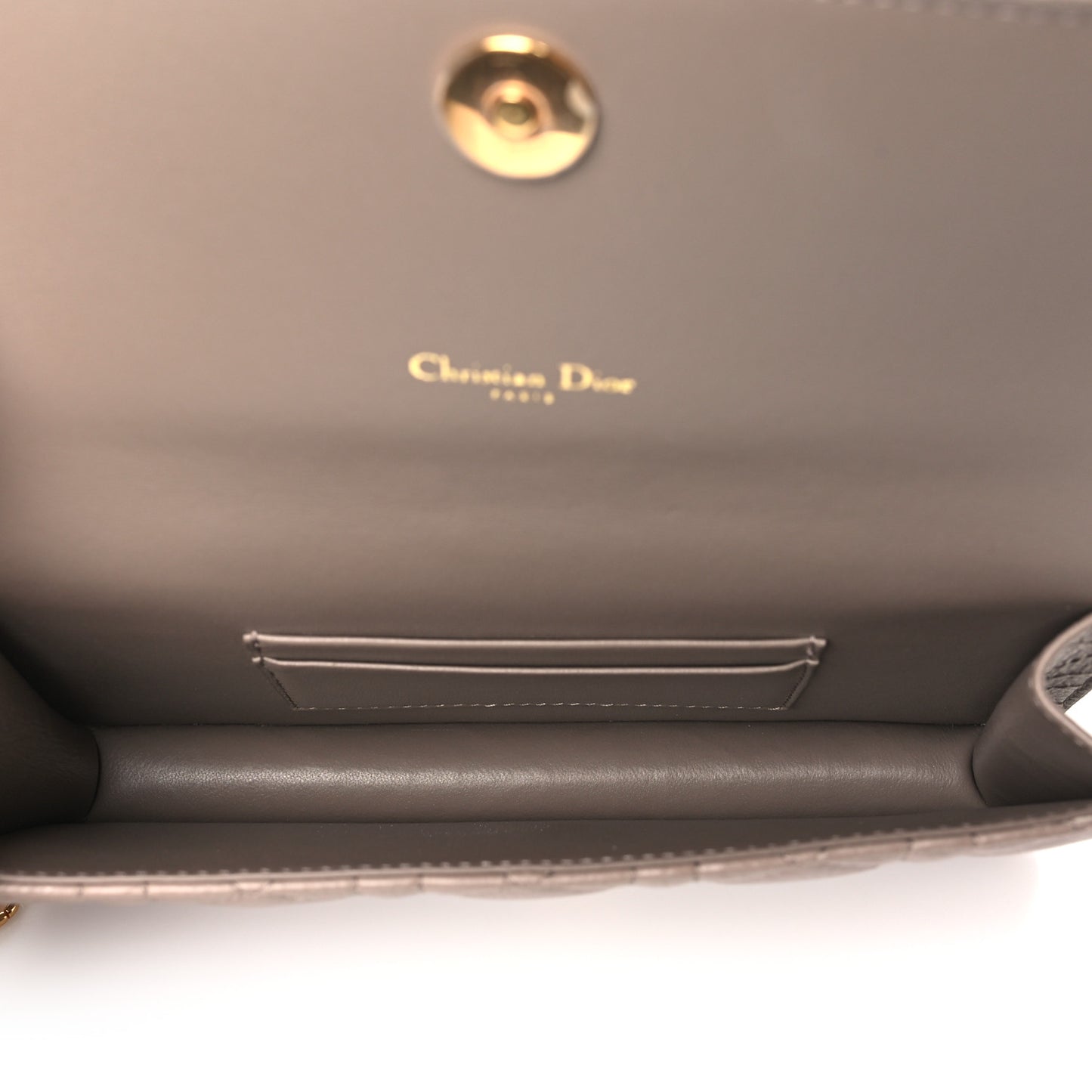 Supple Calfskin Cannage Caro Belt Pouch with Chain Warm Taupe