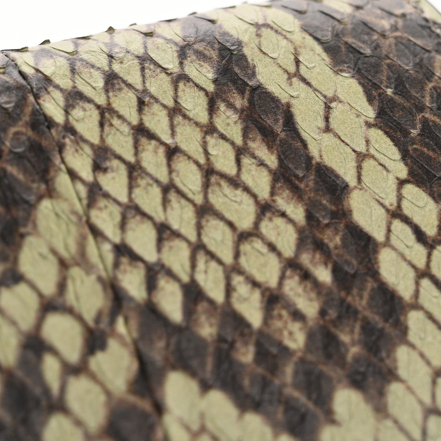 Elaphe Vitello Grace Python Print Micro Trifold Wallet Green Tea