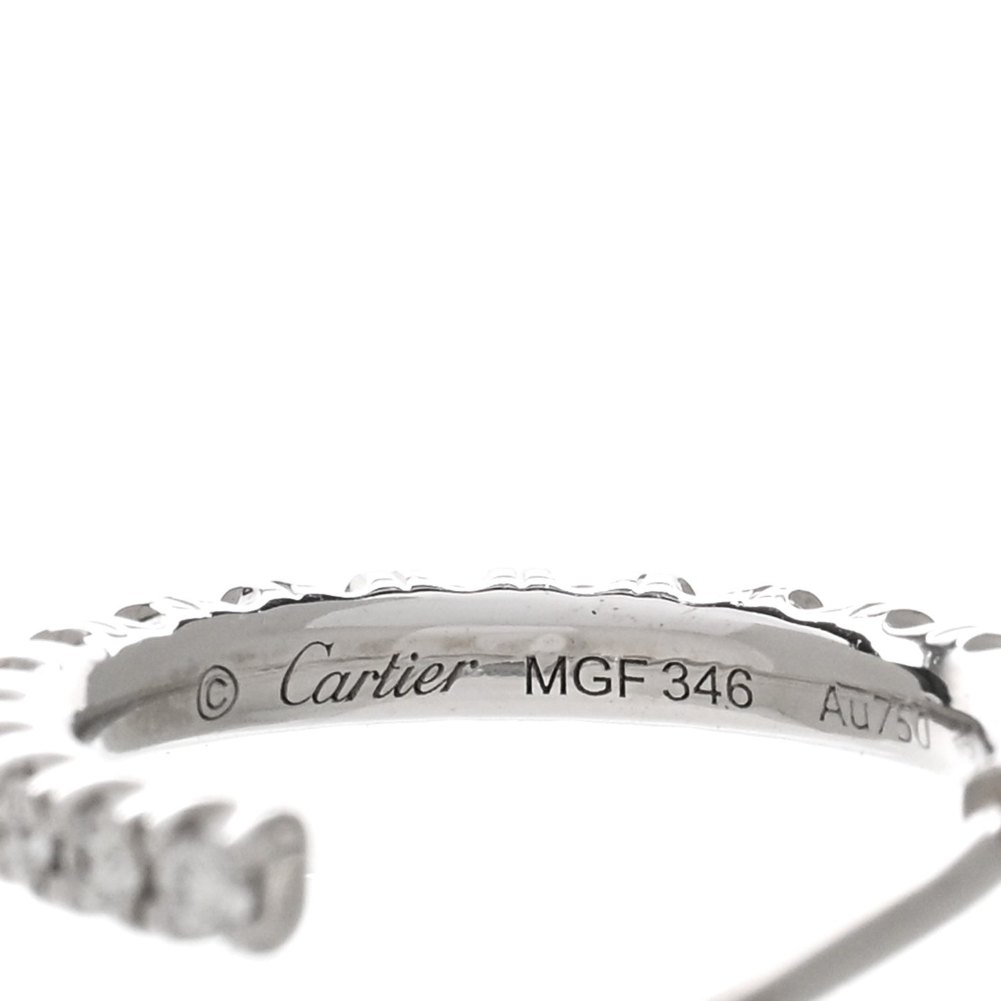 18K White Gold Diamond Small Etincelle De Cartier Hoop Earrings