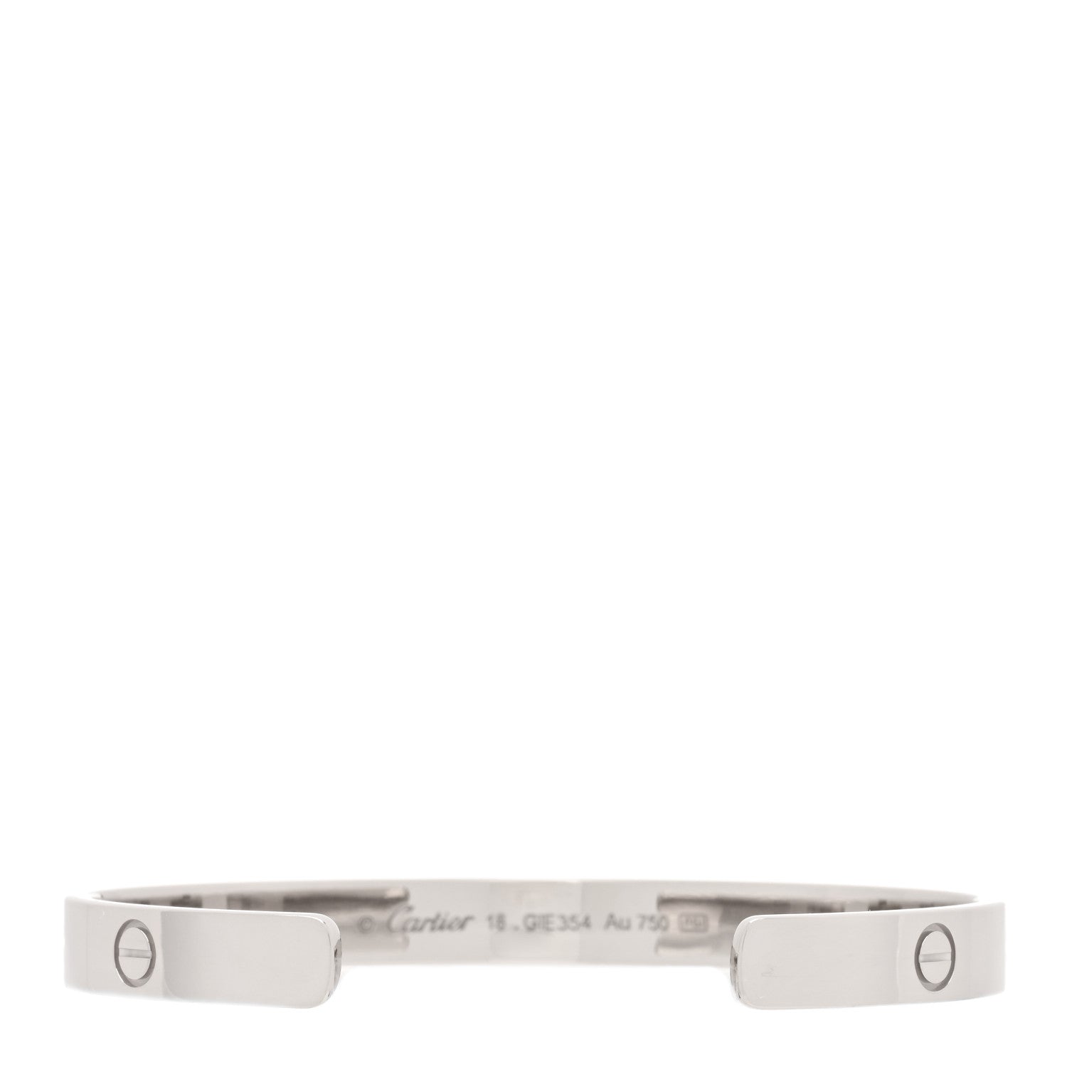 Cartier 18K White Gold LOVE Cuff Bracelet 18 2 of 3