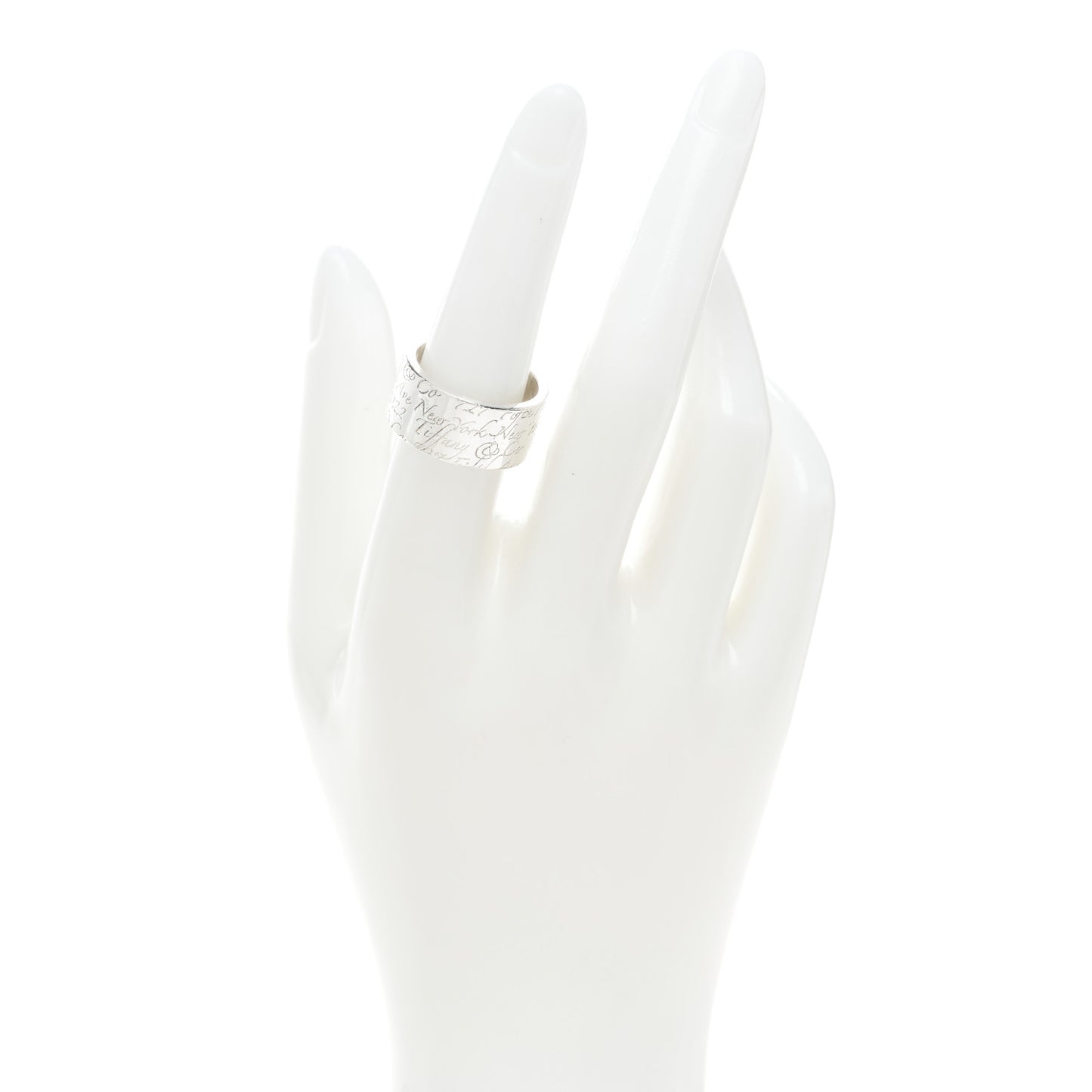 Sterling Silver 10mm Notes Wide Ring 54 7