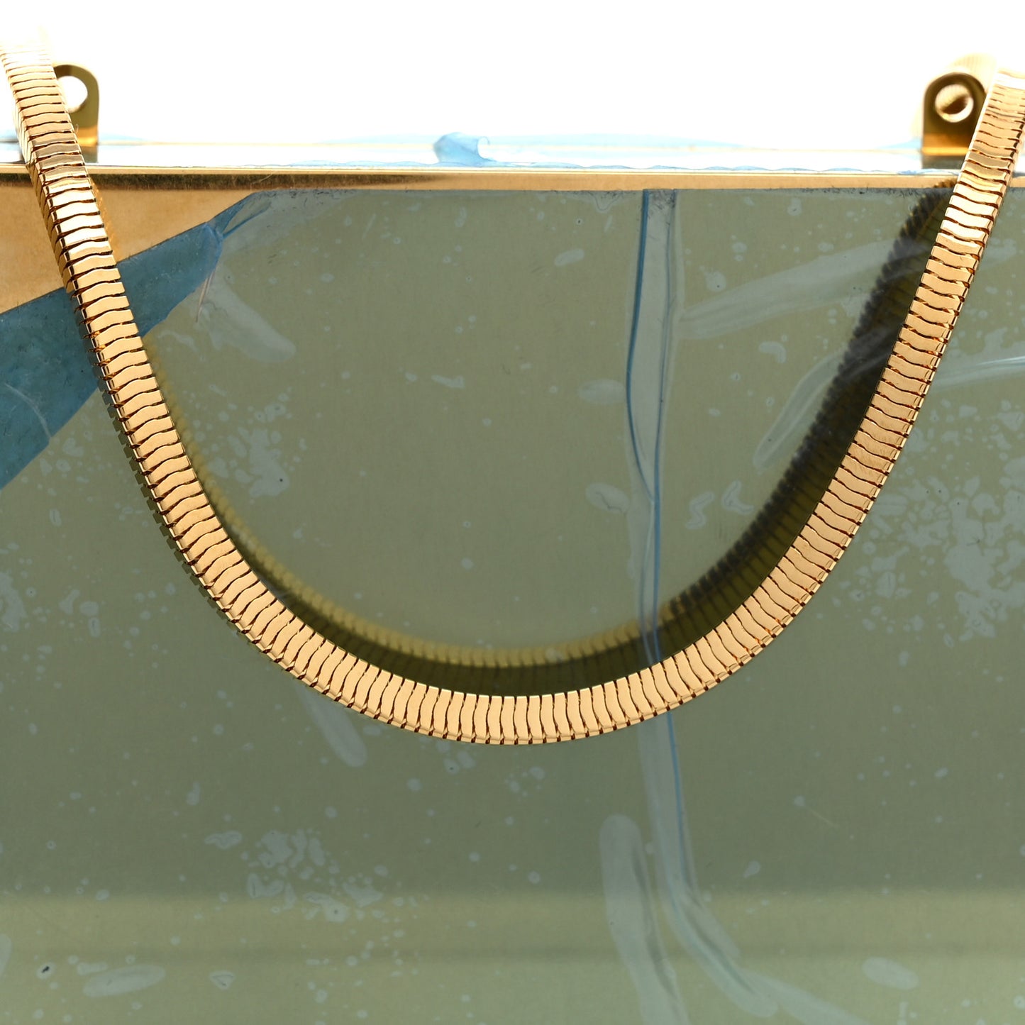 Metal Tuxedo Box Clutch Gold