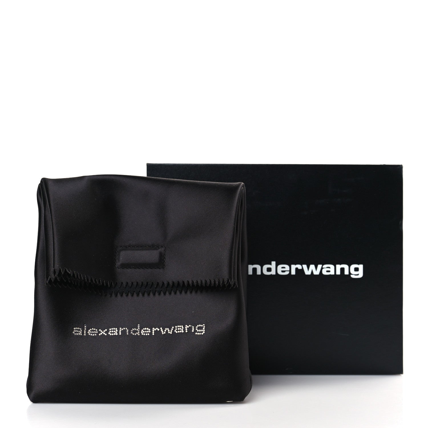 Alexander Wang Satin Lunch Bag Clutch Black 9 of 9