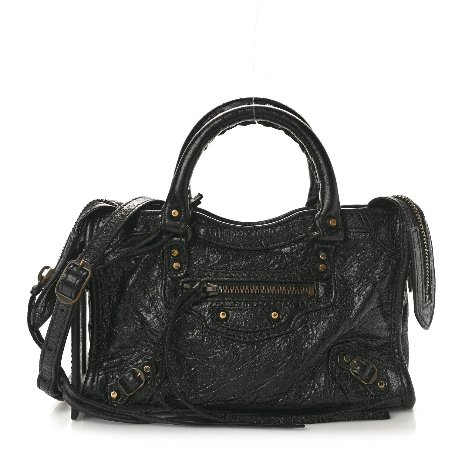 Balenciaga Agneau Classic Gold Hardware Nano City Black 1682205