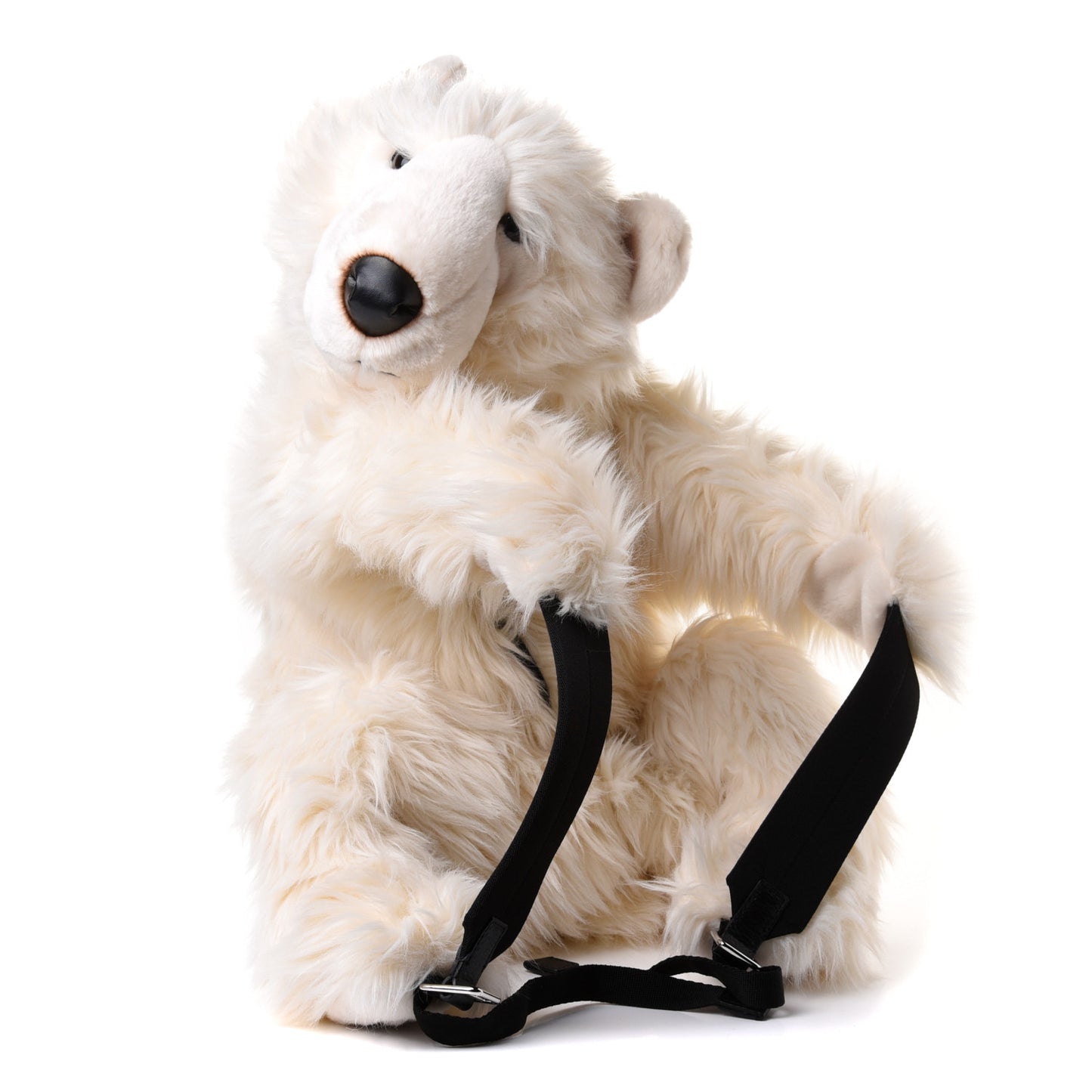 Faux Fur Calfskin Polar Bear Backpack White