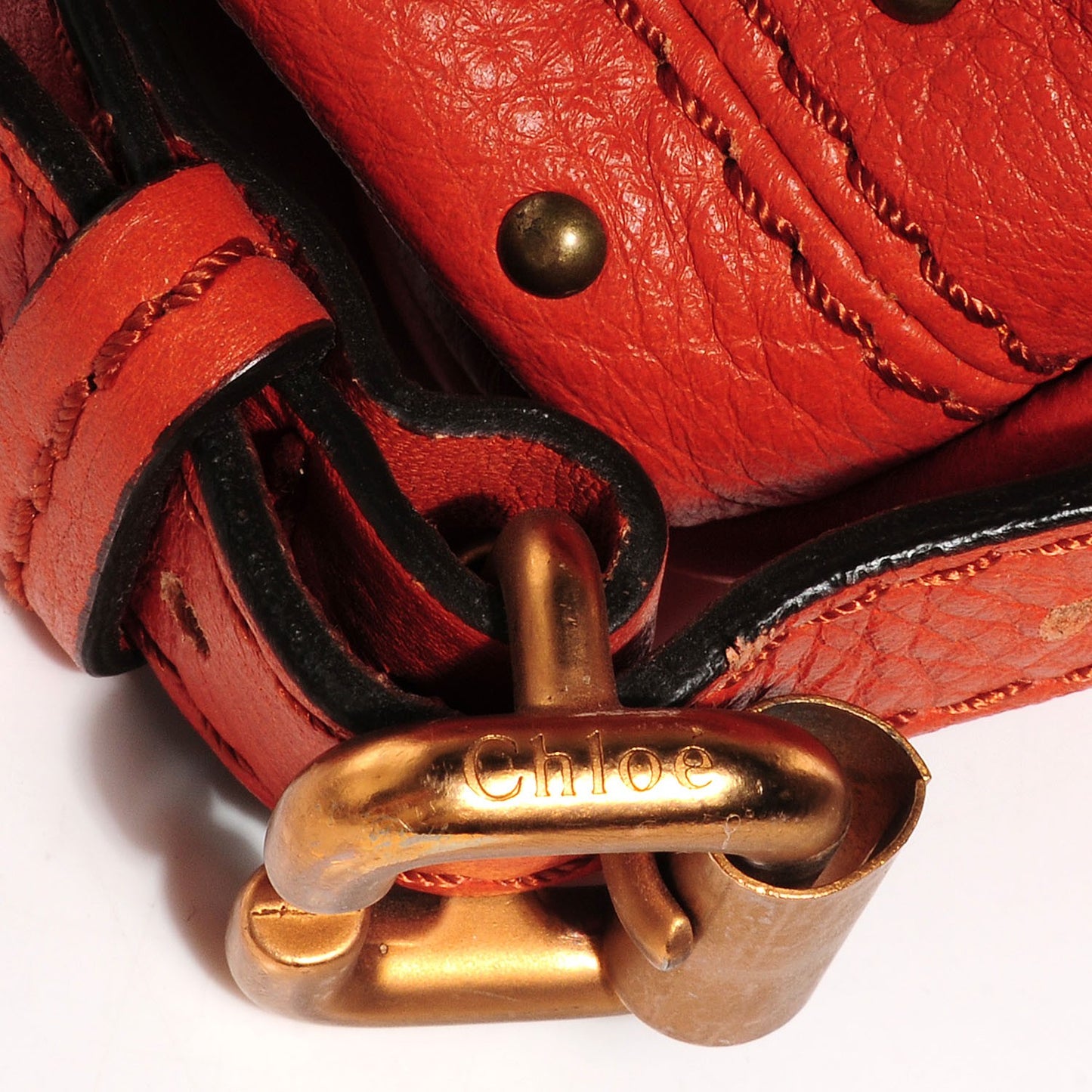 Leather Paddington Tote Orange