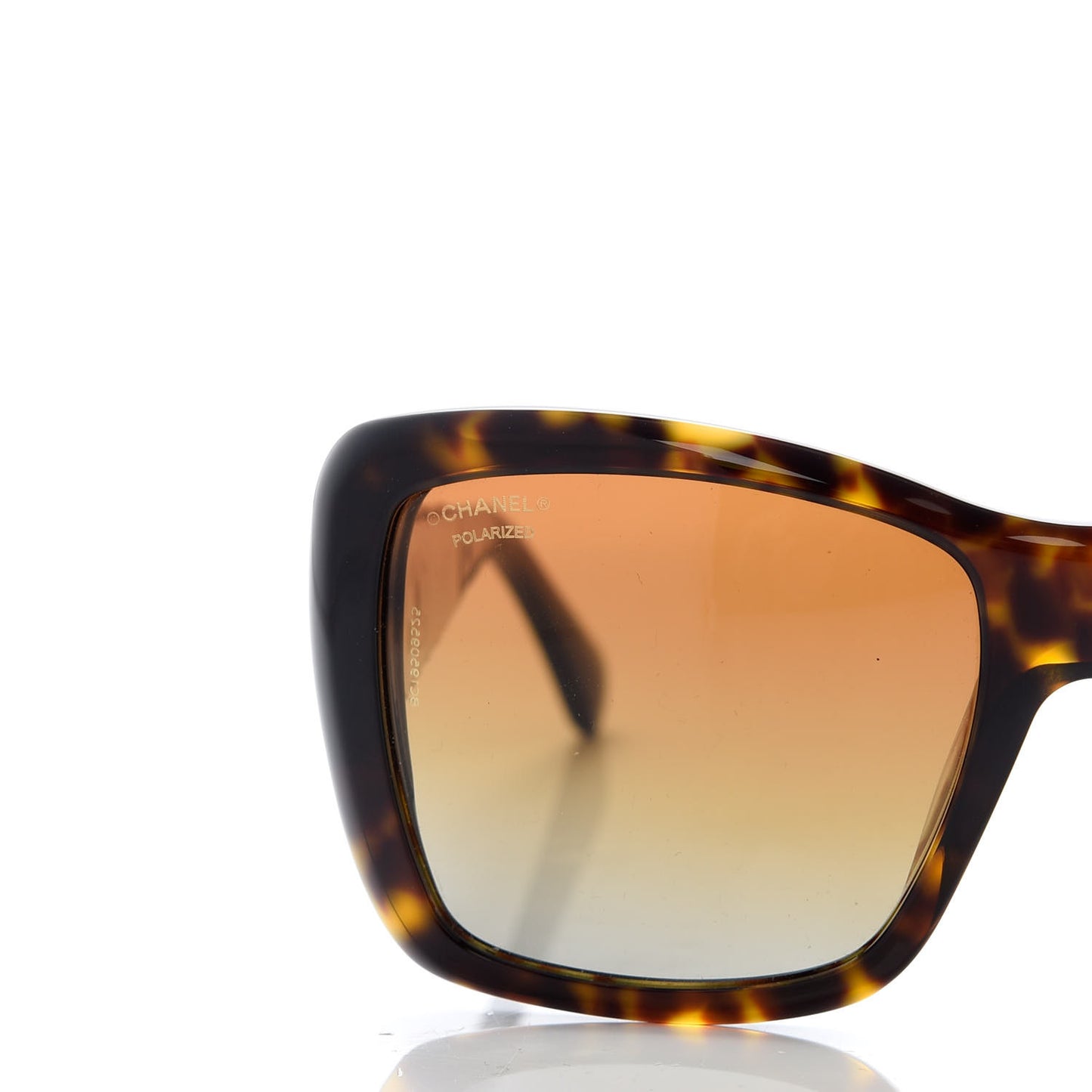 Crystal Polarized CC Square Sunglasses 5301-B Tortoise Gold
