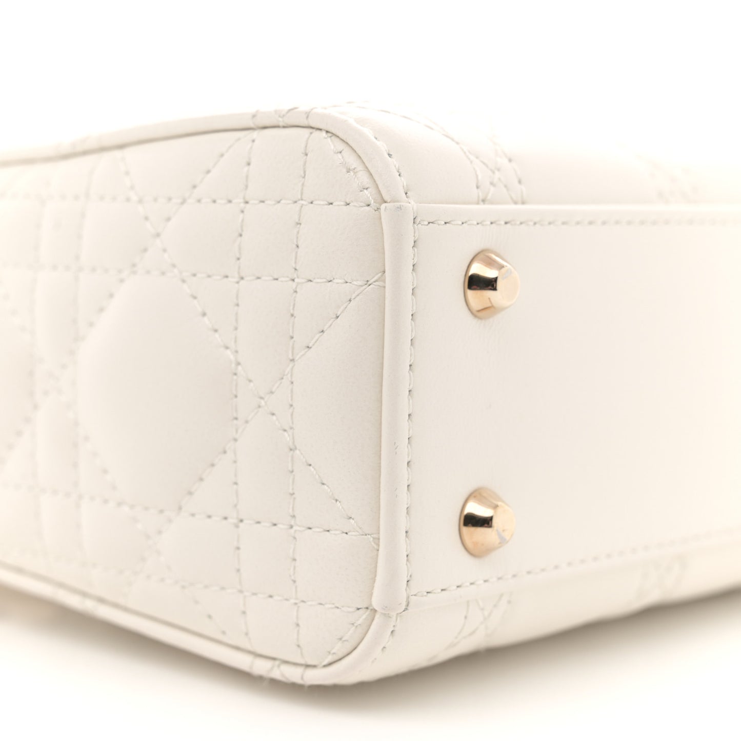 Lambskin Cannage Mini Lady Dior Latte