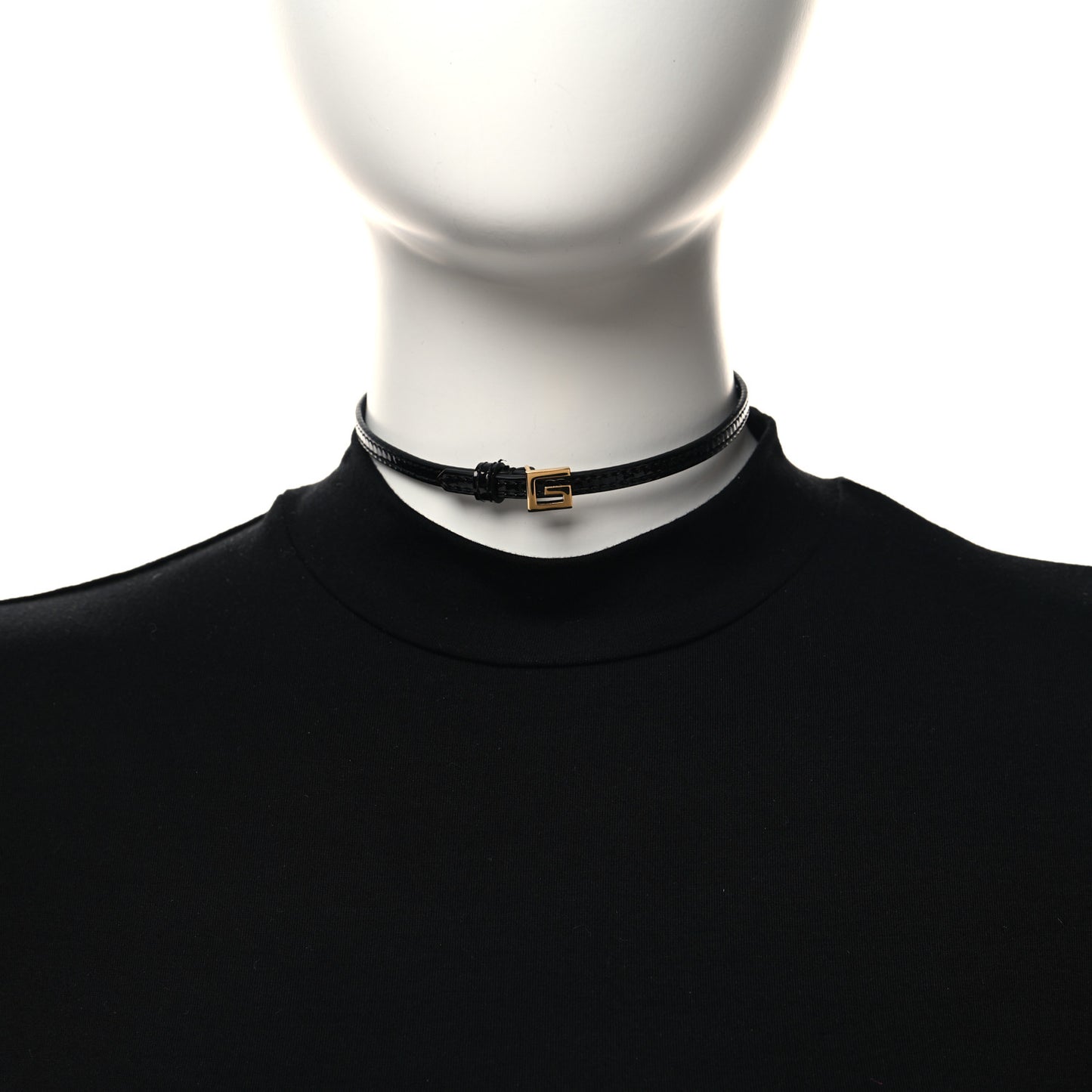 Patent G Buckle Choker Black