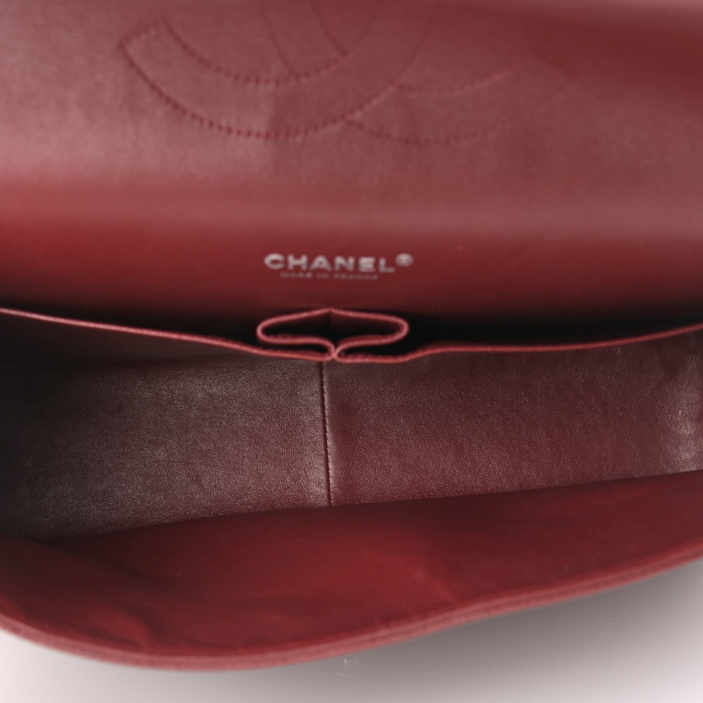 Caviar Quilted Maxi Double Flap Dark Red