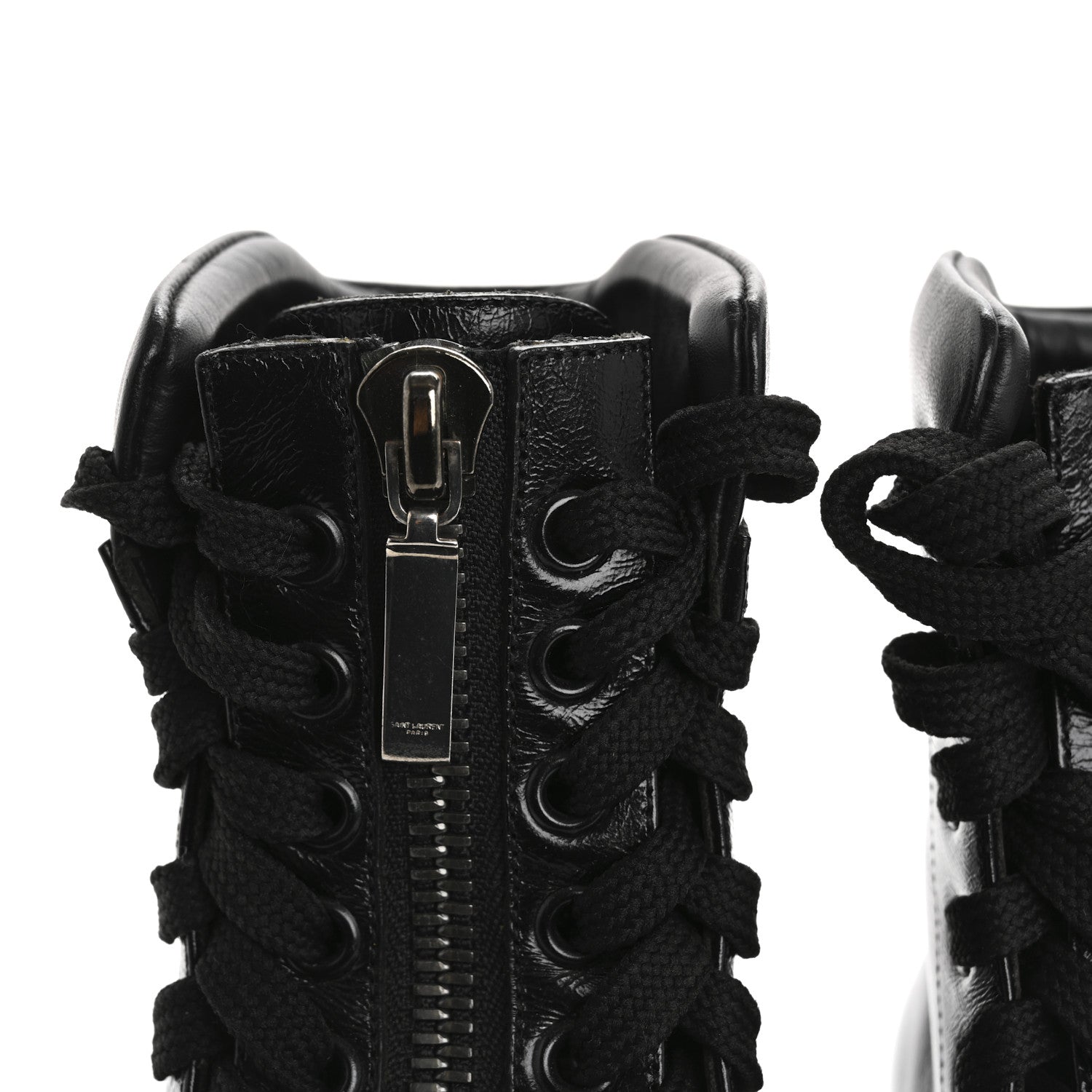 Saint Laurent Calfskin William Double-Laced Boot 35 Black 11 of 14